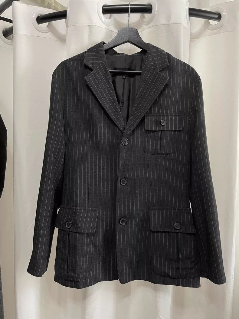 Comme des Garçons Vintage striped dark mainline blazer jack