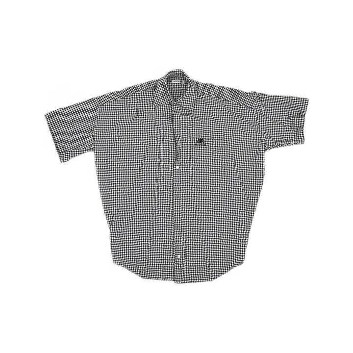 Balenciaga Balenciaga Balenciaga Houndstooth Logo Short Sleeve Shirt Size US XXS / EU 40 - 2 Thumbnail