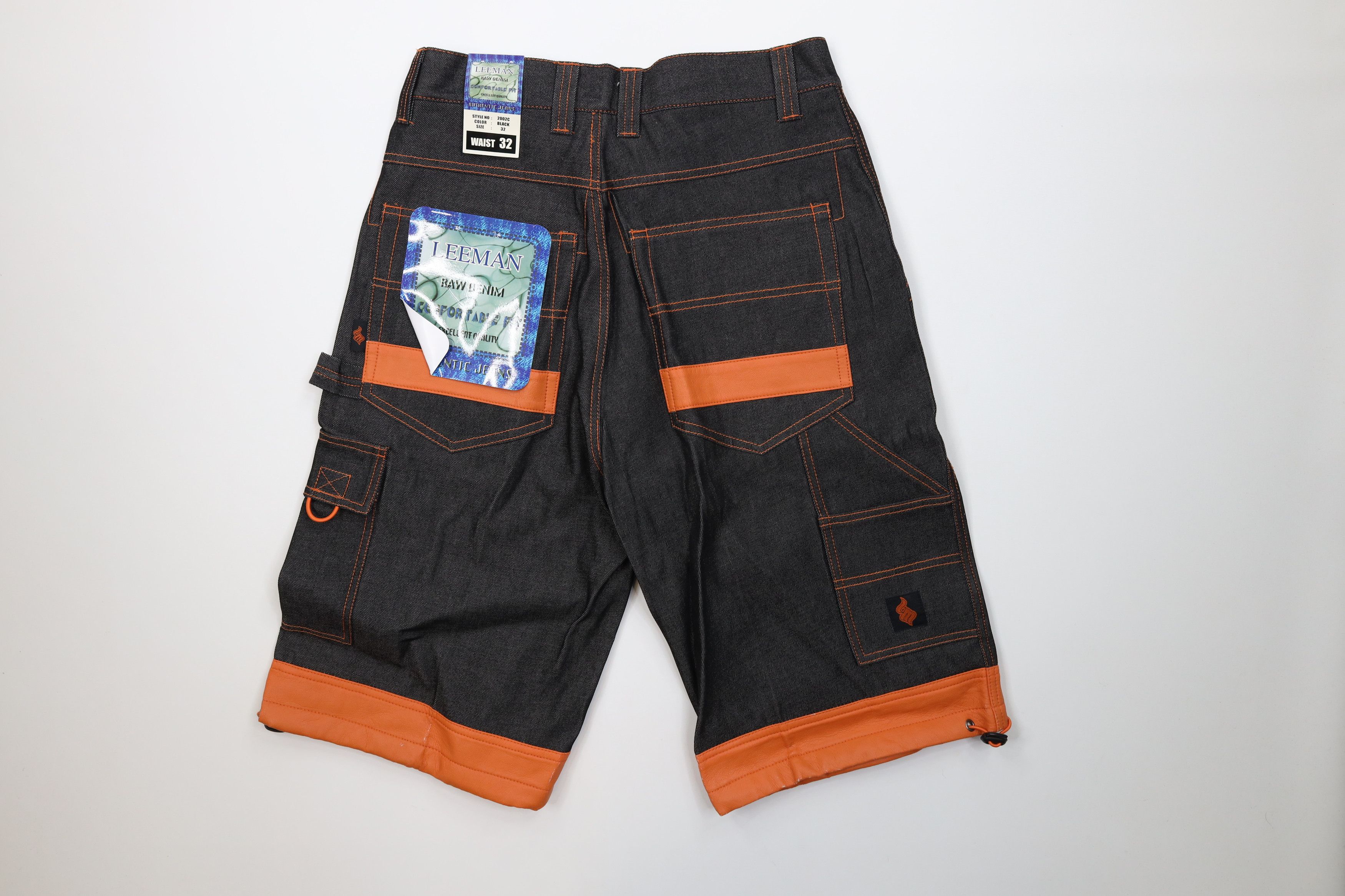 Vintage Deadstock Vintage 90s Streetwear Denim Cargo Shorts Black Size US 32 / EU 48 - 9 Thumbnail