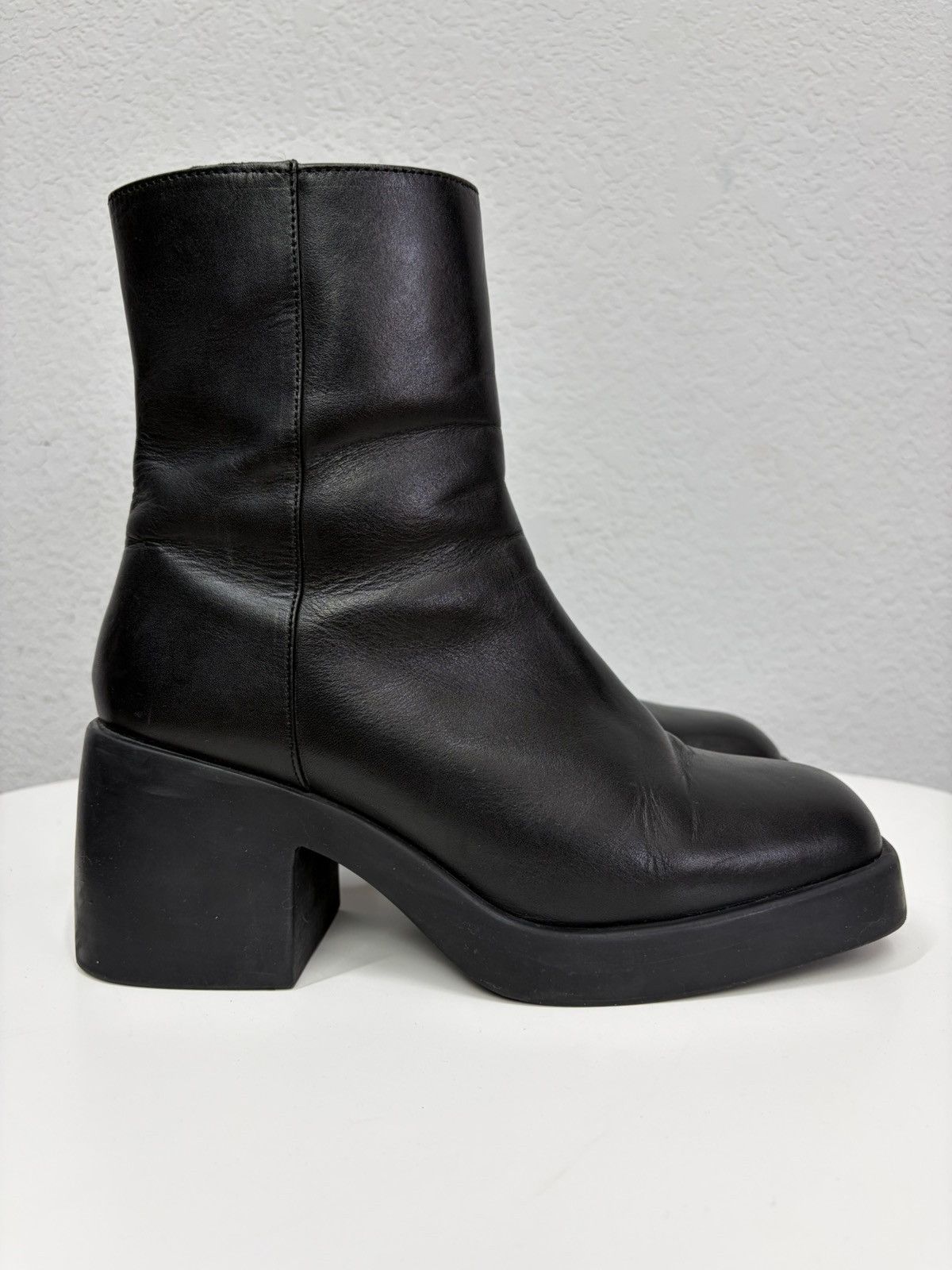Hedi Slimane Vintage Italian AS 98 Rick Owens Style Leather Biker Boots Size US 8.5 / EU 41-42 - 7 Thumbnail