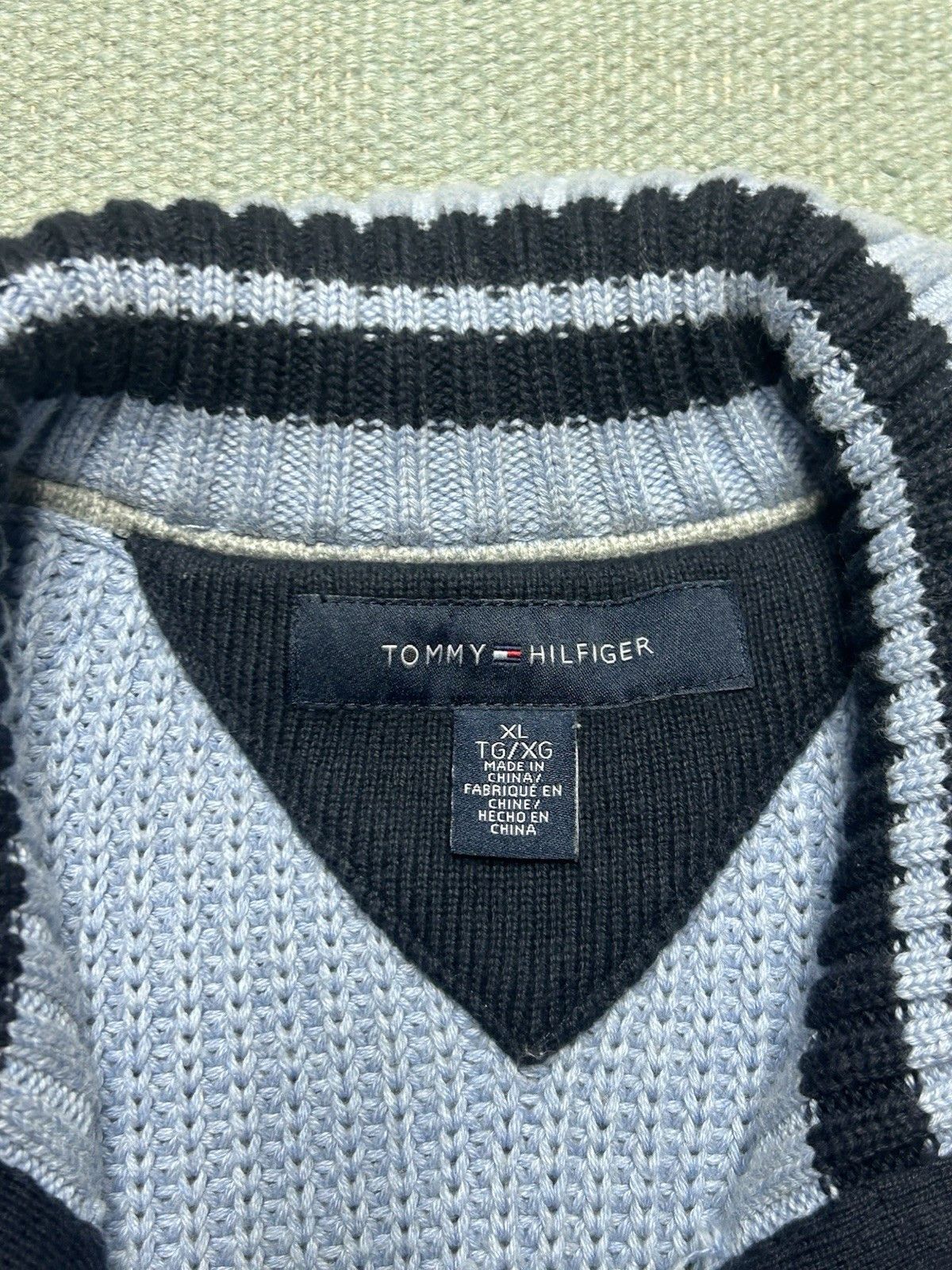 Vintage Tommy Hilfiger cotton knit sweater jacket thick zip blue XL Size US XL / EU 56 / 4 - 6 Thumbnail