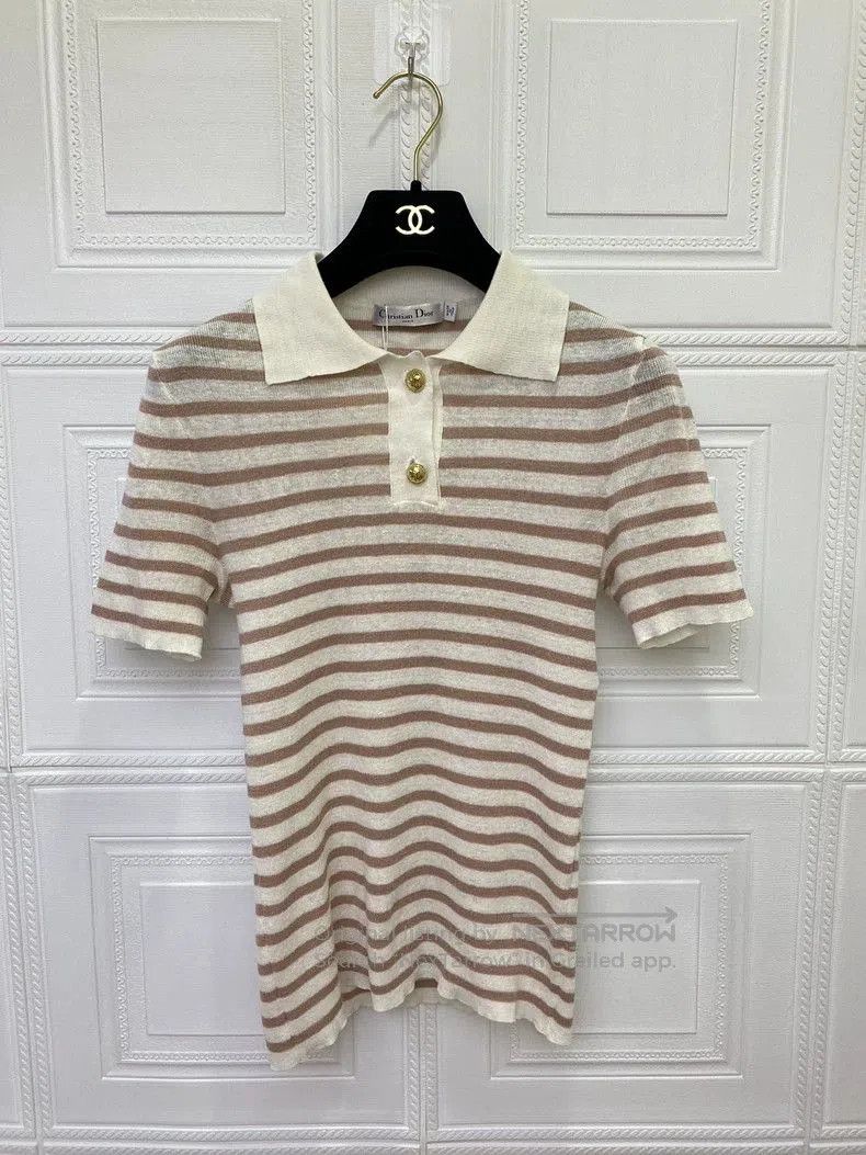 Dior Dior 2022 Striped Collar Knit Top. Size US S / EU 44-46 / 1 - 1 Thumbnail