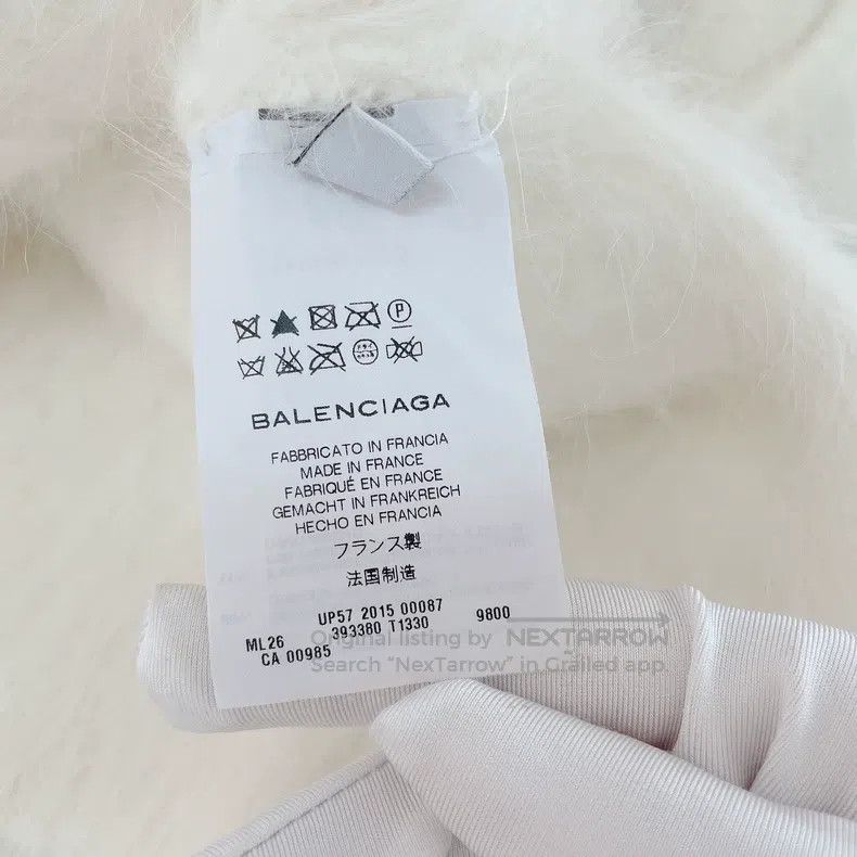 Balenciaga Balenciaga White Fuzzy Knit Top Size XS / US 0-2 / IT 36-38 - 8 Thumbnail