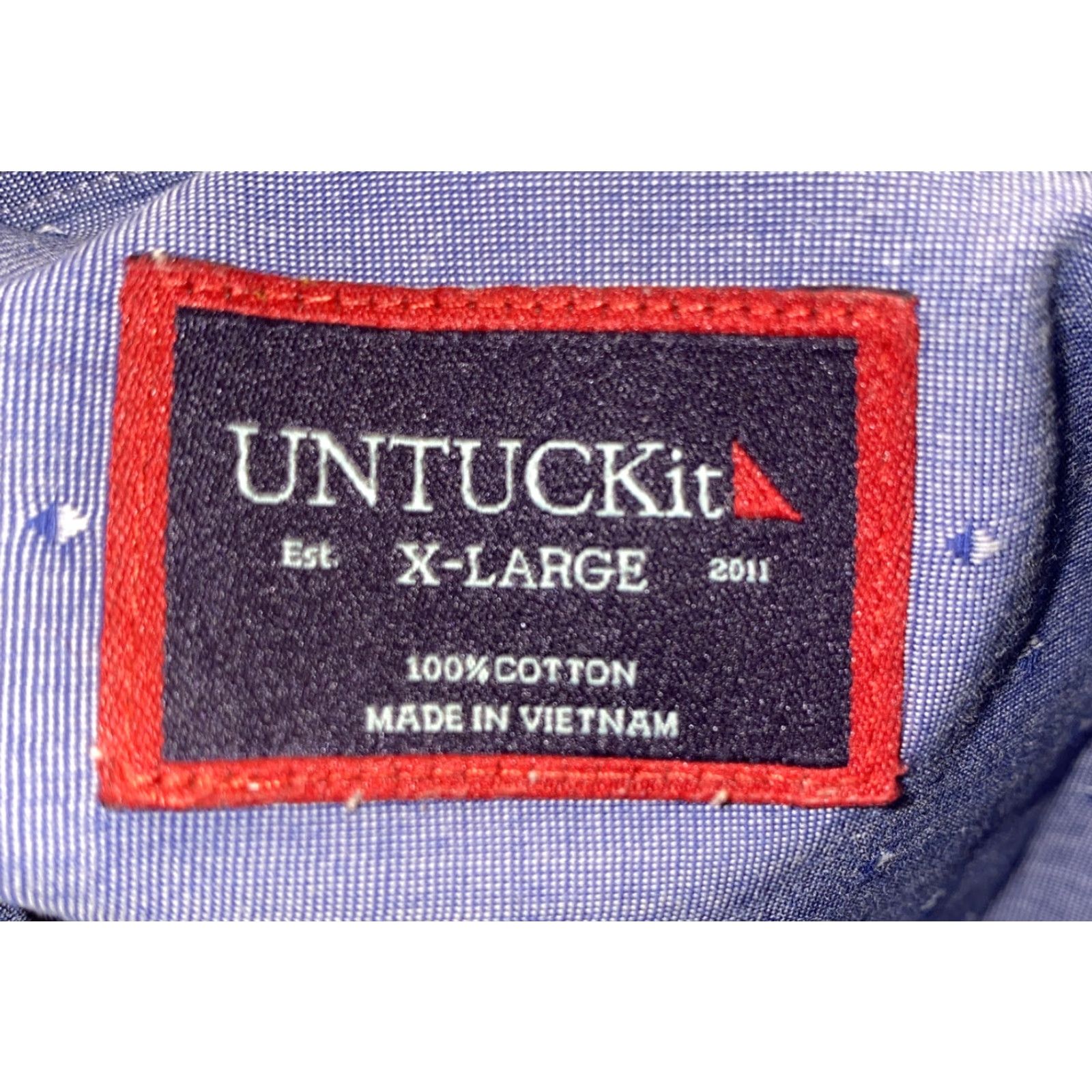 UNTUCKit UNTUCKit Mens Button-Up Shirt XL Blue Long Sleeve Solid Button-Front Collared Cotton Regular Shirt Mens Size US XL / EU 56 / 4 - 6 Thumbnail