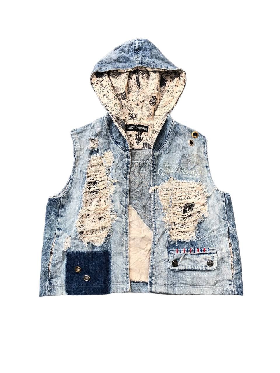 Designer × Japanese Brand Candy Stripper Ripped Vest Hoodie Size US M / EU 48-50 / 2 - 1 Thumbnail