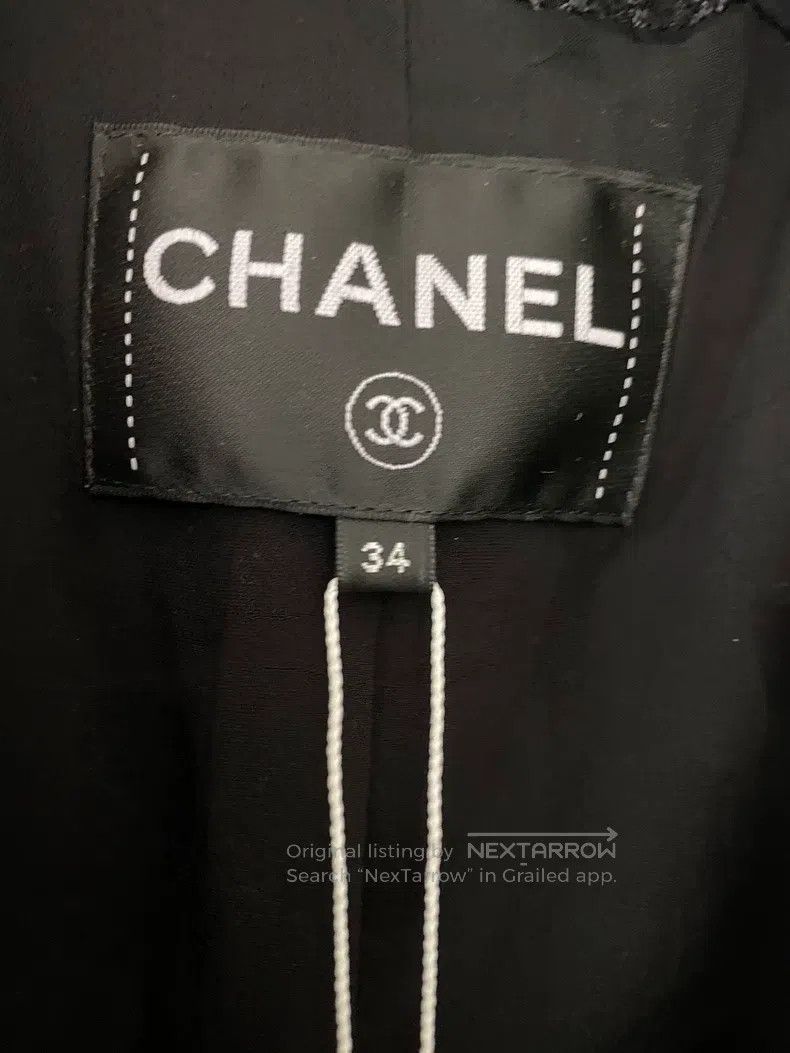 Chanel Chanel Black dark pattern logo thick tweed twill soft twee Size XXS / US 00 / IT 34 - 3 Thumbnail