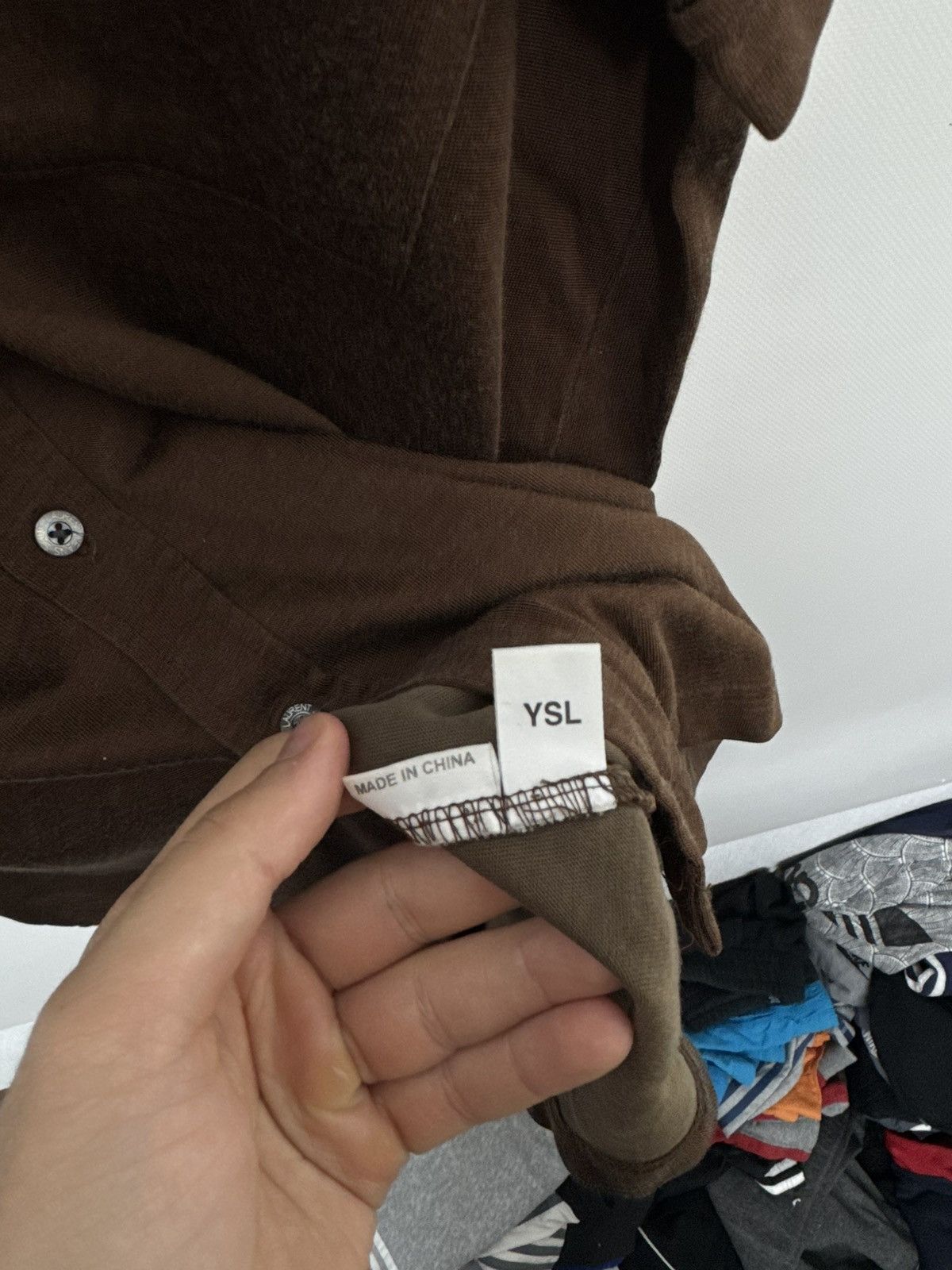 Saint Laurent Paris Vintage Saint Laurent Brown Luxury Shirt Size US L / EU 52-54 / 3 - 9 Thumbnail