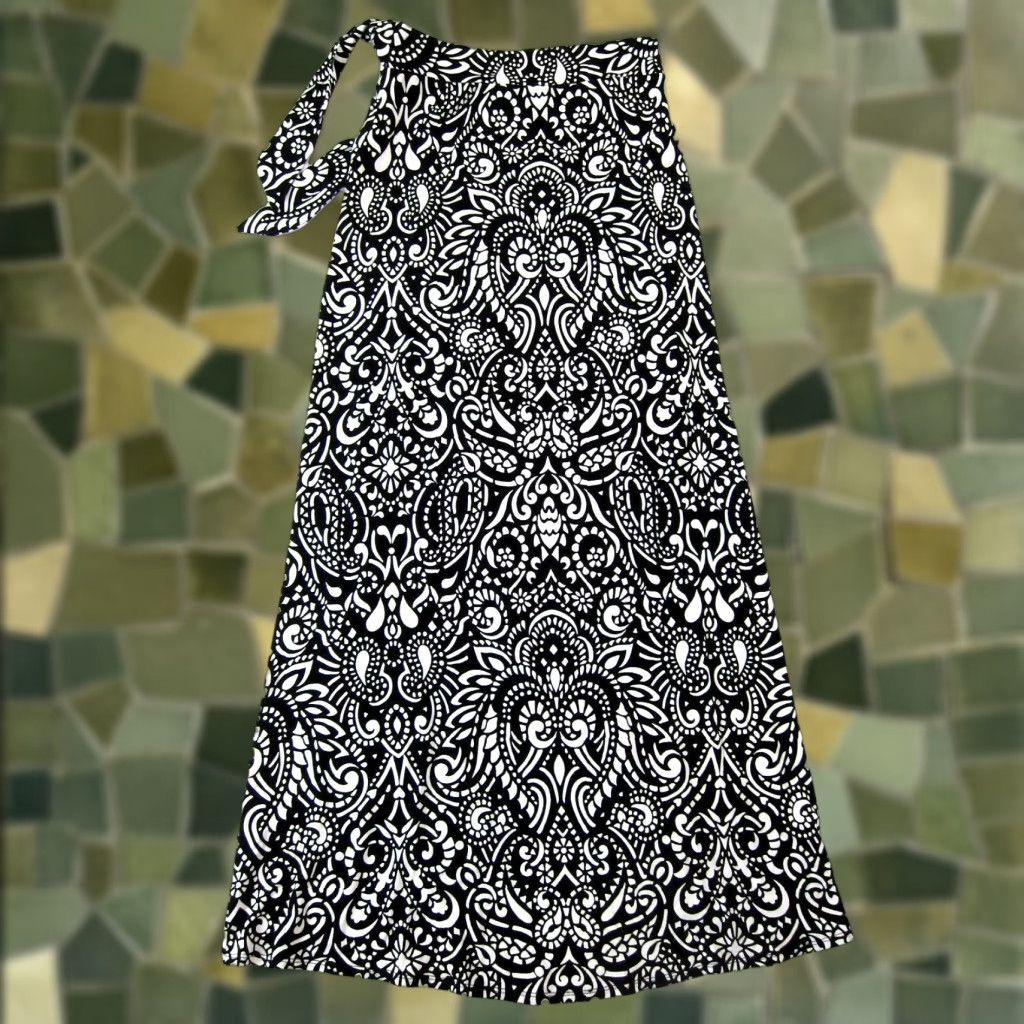 Cynthia Rowley Cynthia Rowley Black White Jersey Stretch Floral Long Maxi Wrap Dress XS Size XS / US 0-2 / IT 36-38 - 1 Thumbnail