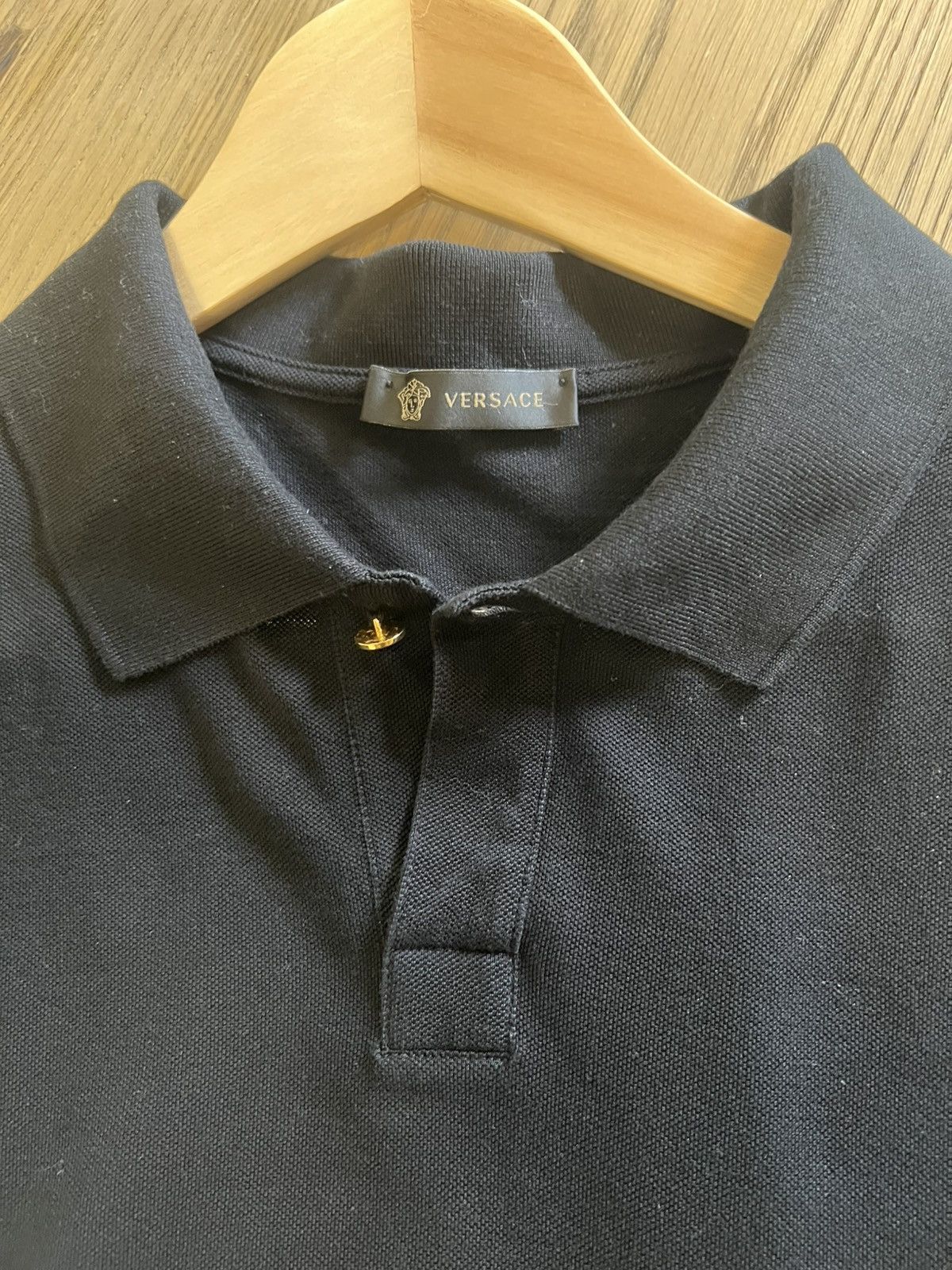 Versace Versace Golden Medusa Black pique polo shirt Size US XL / EU 56 / 4 - 2 Thumbnail