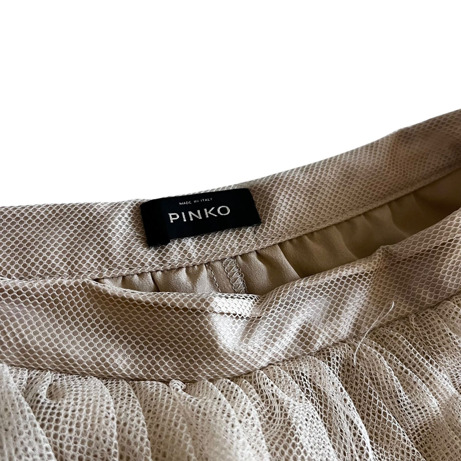 Pinko PINKO Beige Tulle Mesh Layered Midi Skirt Size XXS Size 24" / US 00 / IT 34 - 2 Thumbnail