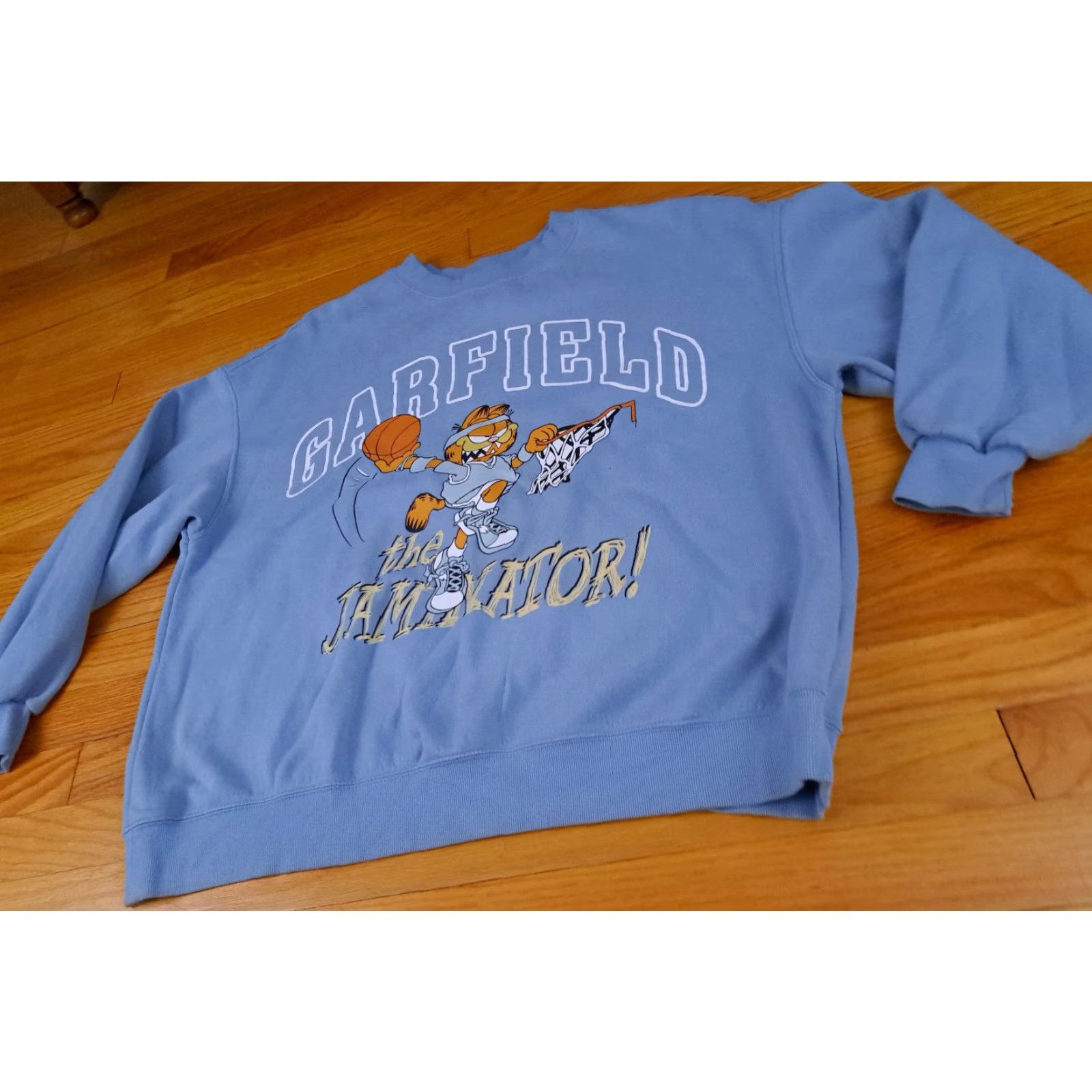 X-LARGE Garfield Sweatshirt XL Basketball Unisex Adults Blue Pullover X-Large Jaminater Lite Blue Size US XL / EU 56 / 4 - 3 Thumbnail