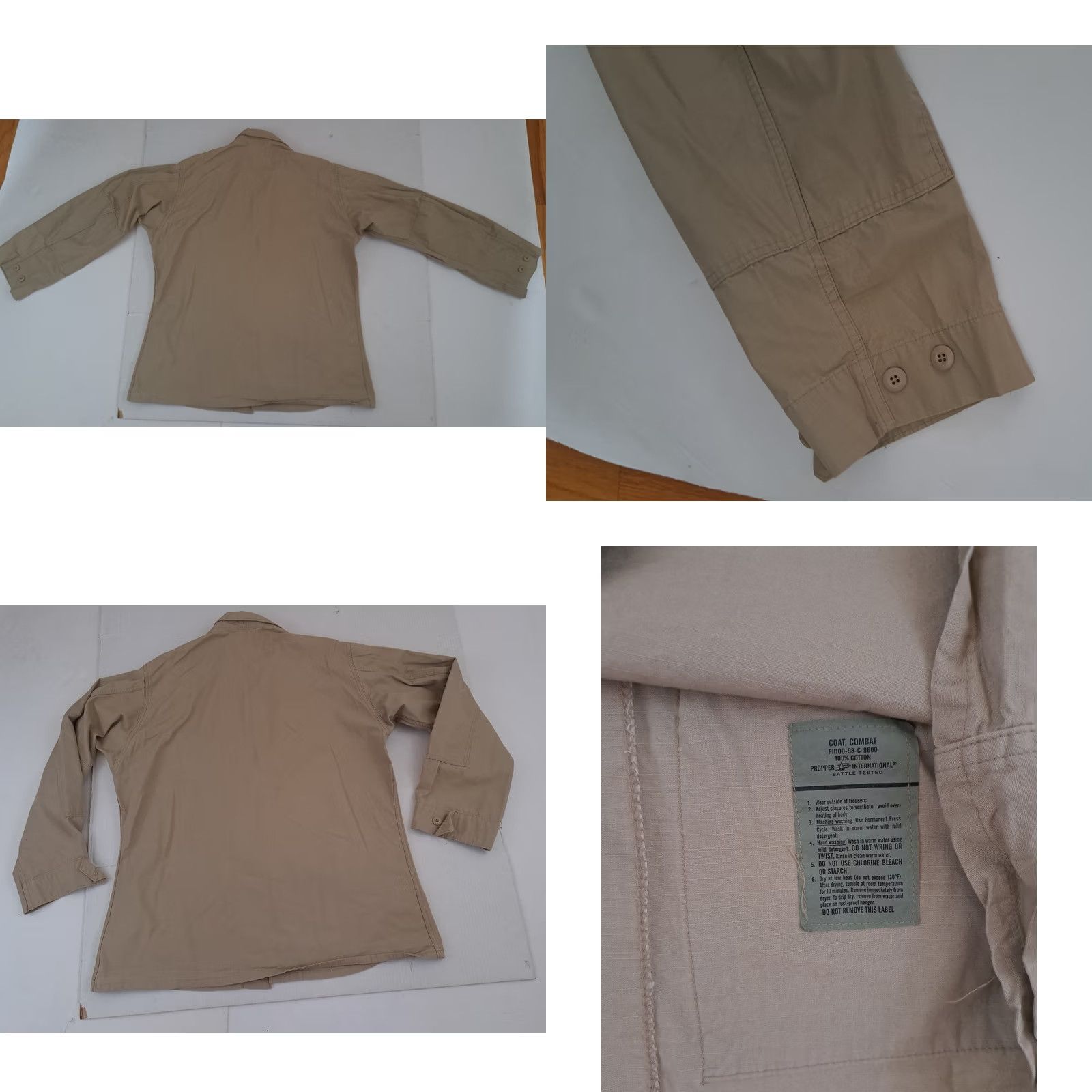 Propper PROPPER Coat Mens XL Beige Vtg Military Tactical button Light hunting Large Long Size US XL / EU 56 / 4 - 8 Thumbnail