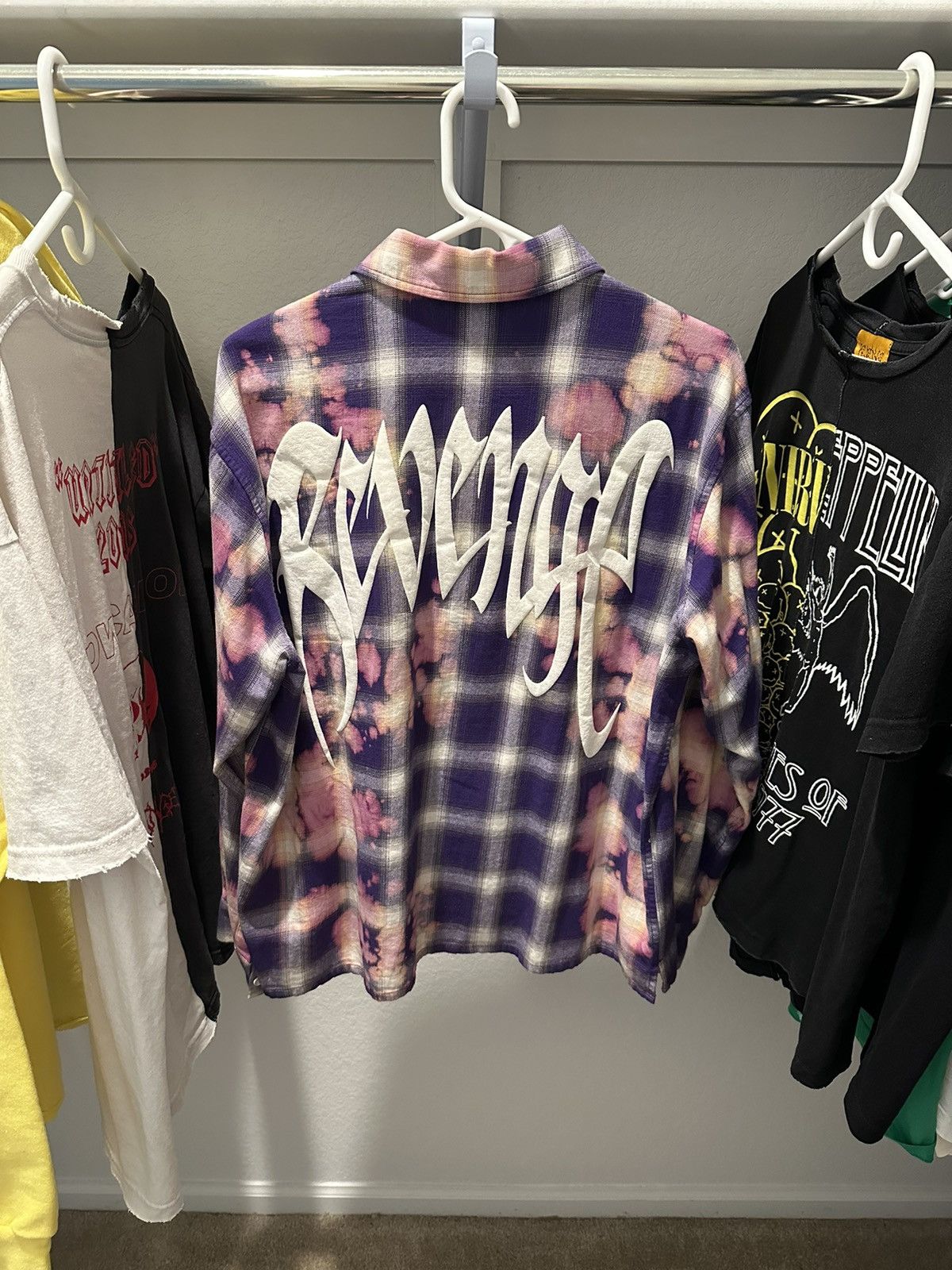 Revenge × Streetwear REVENGE “Purple Bleached Flannel