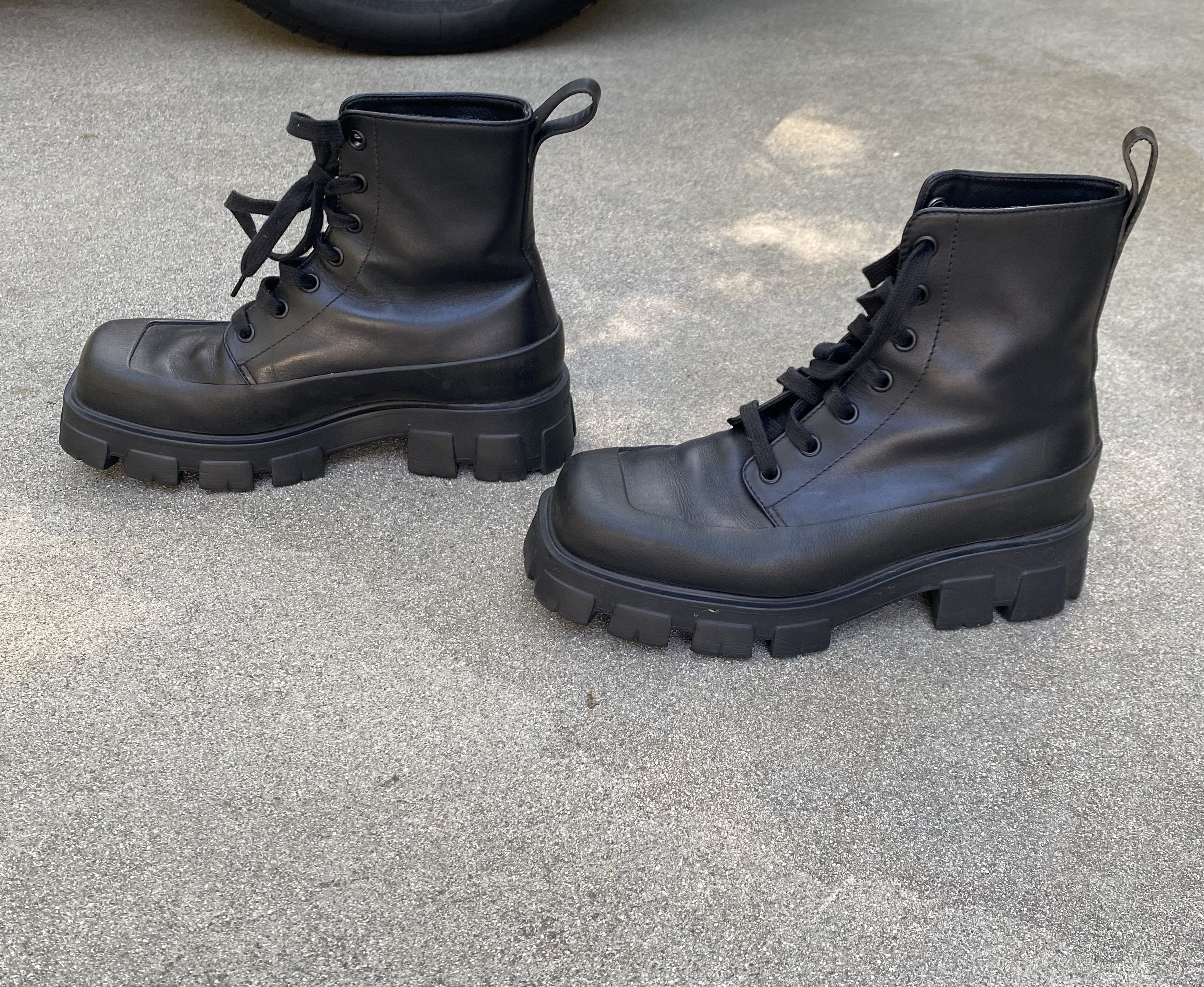 Prada Prada Men Monolith Lug Sole Leather Combat Black 2TG207 7.5 Size US 7.5 / EU 40-41 - 8 Thumbnail