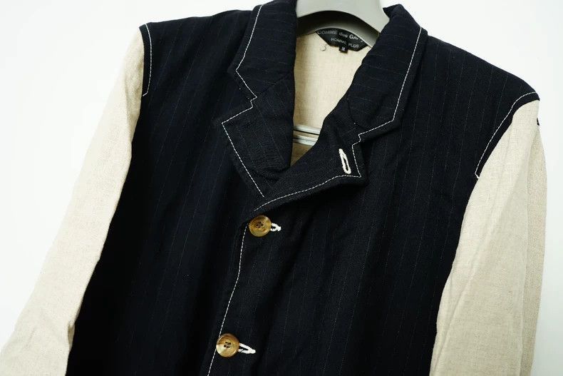 Comme des Garçons Wool Panel Long Jacket 2505-Nextarrow