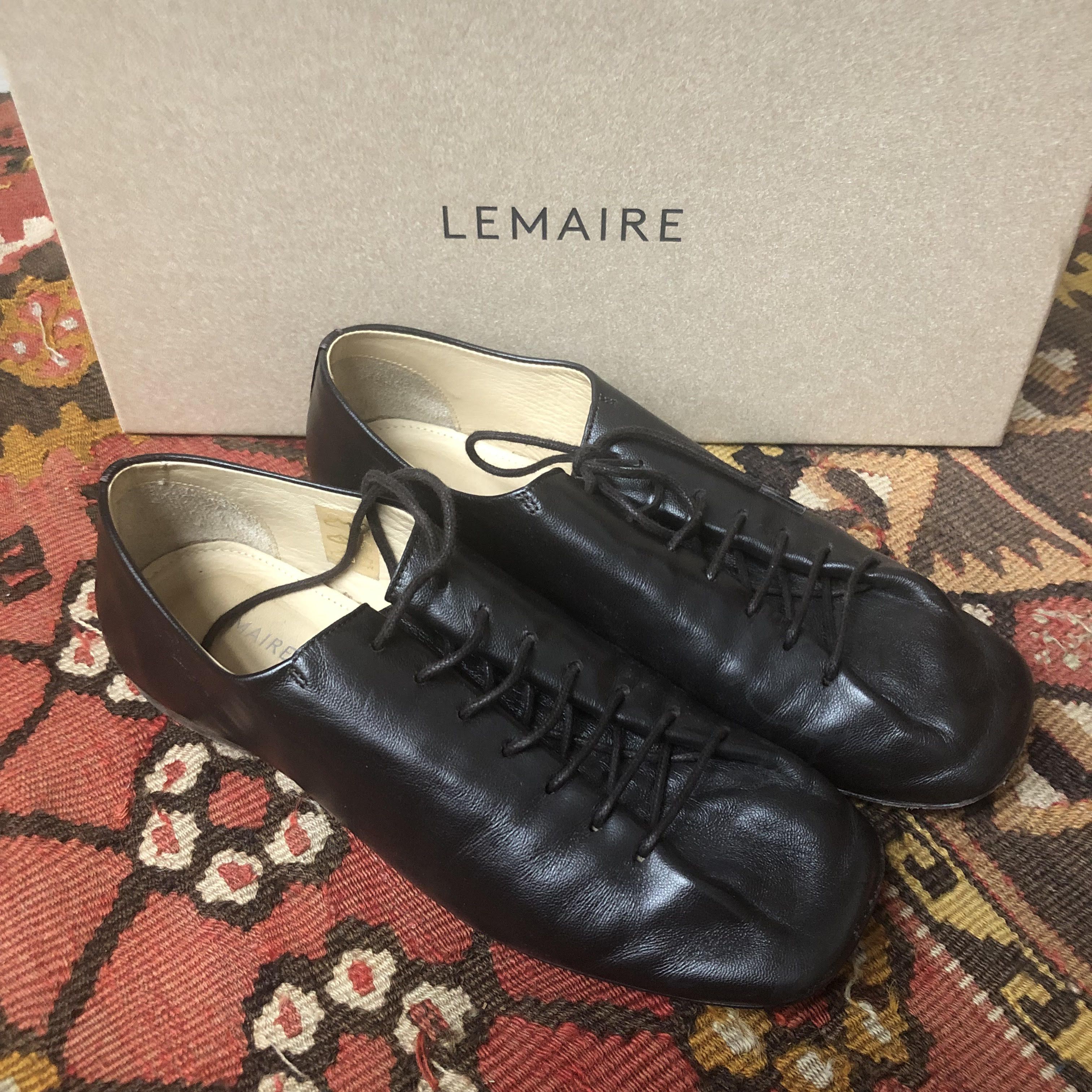 Lemaire Lemaire Black Flat Lace Derby Size US 7 / IT 37 - 3 Thumbnail