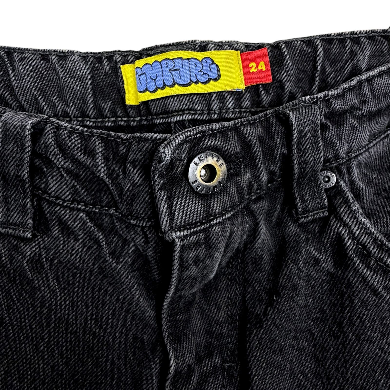 Empyre Empyre Black Wash Jeans Size 24x24 Baggy Y2K Style Custom Size 24" / US 00 / IT 34 - 4 Thumbnail