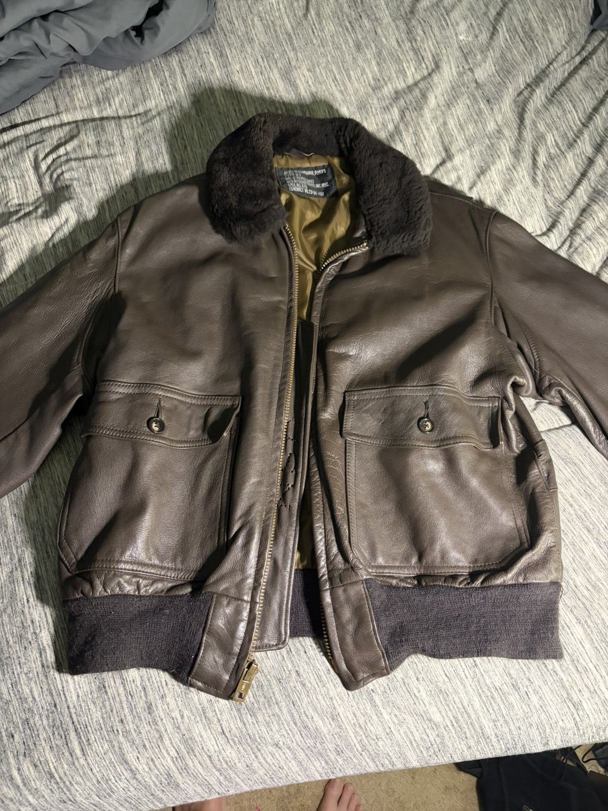 Schott Vintage Schott G-1 Flight Jacket USN Leather 1973 Size US XS / EU 42 / 0 - 1 Thumbnail