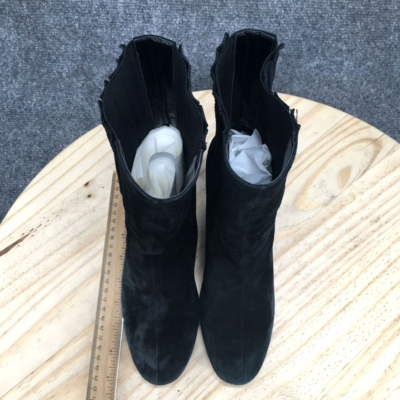 Vintage Aerosoles Fifth Ave Boots Womens Casual Ankle Bootie Black Suede Block Heels • US 6 / UK 3 / AU 4 / EU 36 # Womens Boots Size US 6 / IT 36 - 6 Thumbnail