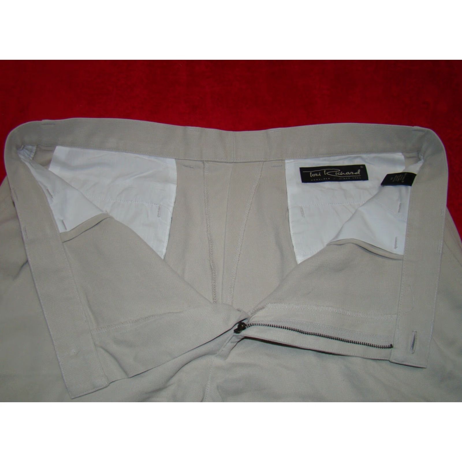 Tori Richard Tori Richard Mens Size 38 Tan Classic Pleated Ribbed Tencel Chino Shorts Size US 38 / EU 54 - 3 Thumbnail