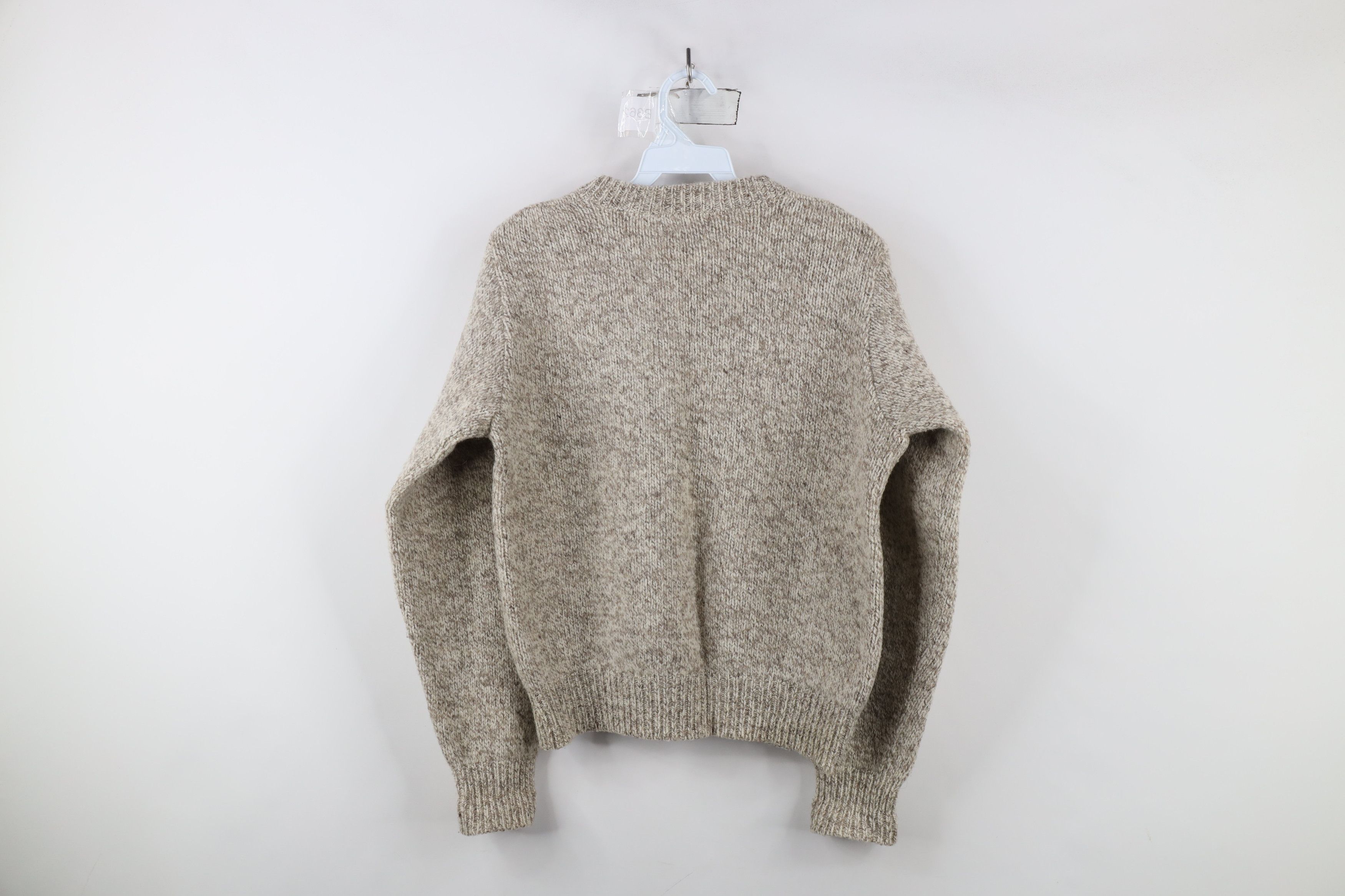 Lands' End × Vintage Vintage 90s Lands End Wool Blend Sweater Oatmeal Brown USA Size M / US 6-8 / IT 42-44 - 6 Thumbnail