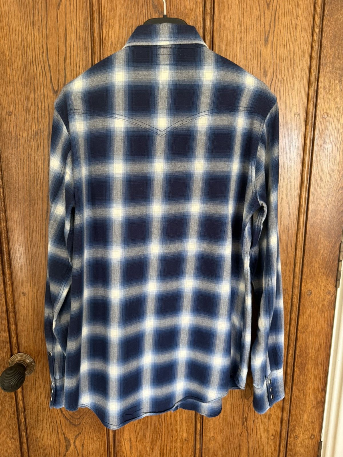 Saint Laurent Paris FW16 Saint Laurent blue white shadow western flannel Hedi Size US S / EU 44-46 / 1 - 16 Thumbnail