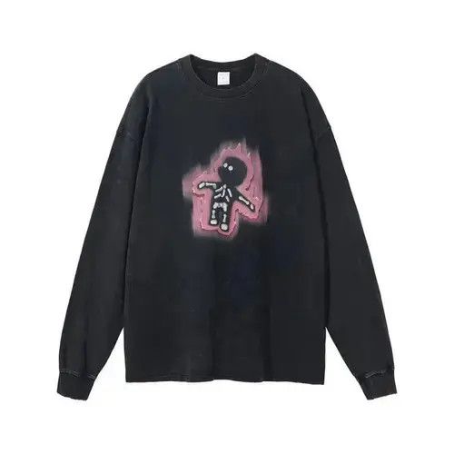 Individualized Shirts Skeleton Flame Printed Long Sleeve T-shirts Size US L / EU 52-54 / 3 - 2 Thumbnail