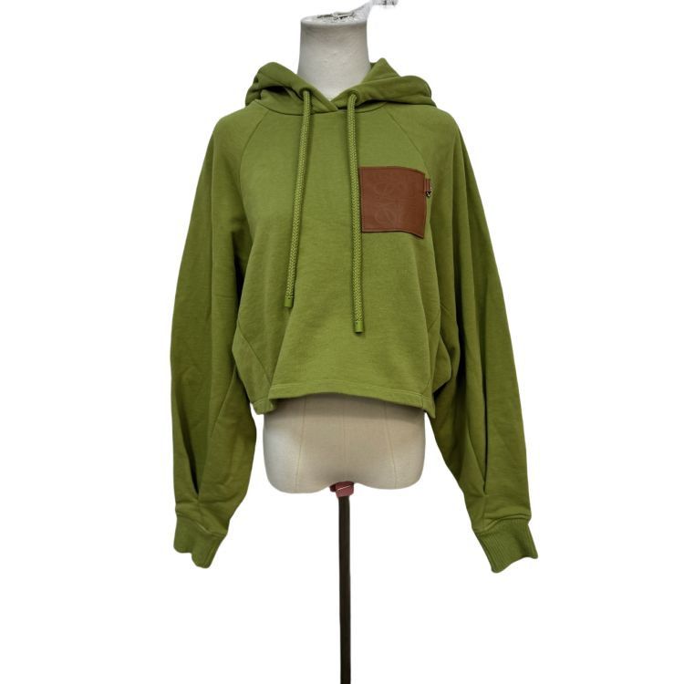 Loewe Loewe Green Leather Patch Hoodie Size S Size US S / EU 44-46 / 1 - 1 Thumbnail