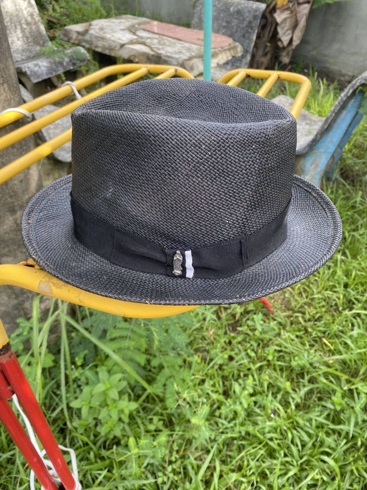 Japanese Brand THE CRIMIE BLACK SPRAY PANAMA GRASS HAT Size ONE SIZE - 4 Thumbnail