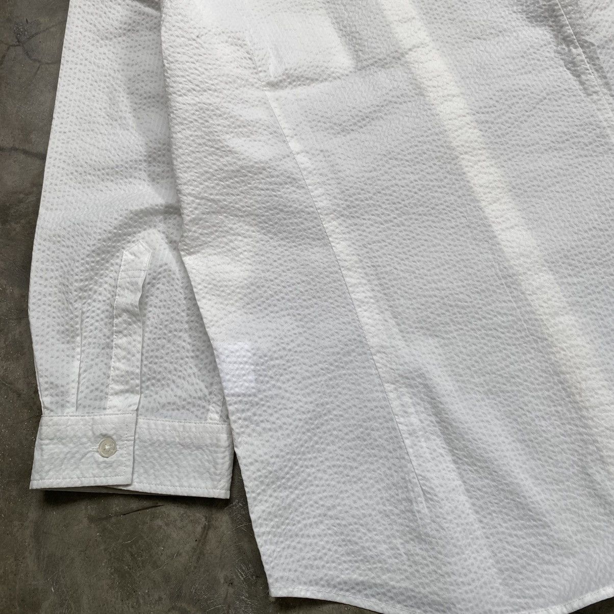 Tornado Mart Zero By Tornado Mart White Seersucker Button Up Shirt Size US M / EU 48-50 / 2 - 8 Thumbnail