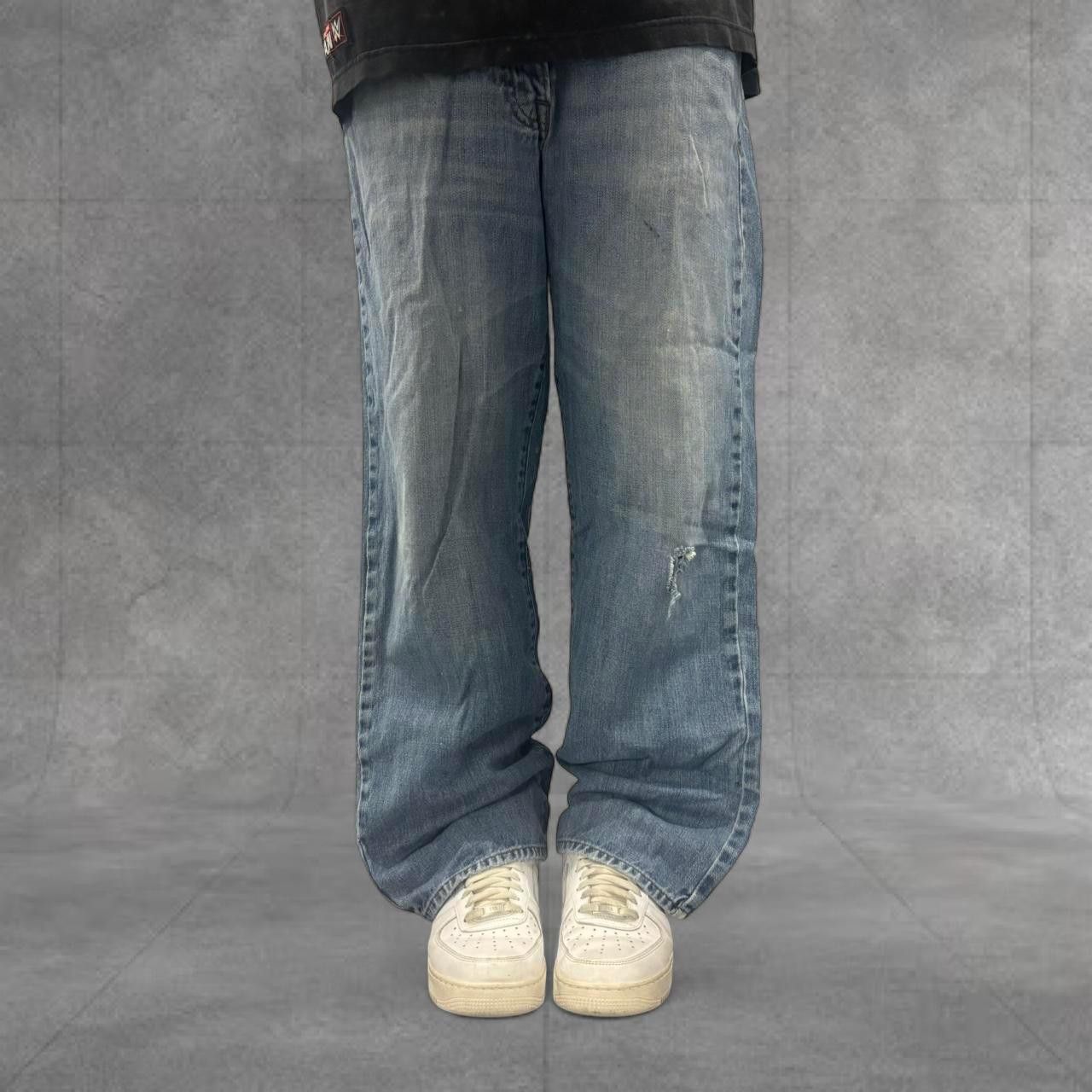 Vintage Crazy Vintage Y2K/2000s Baggy Wideleg Faded Skater Style Medium Wash Denim Jeans! Size US 36 / EU 52 - 1 Thumbnail