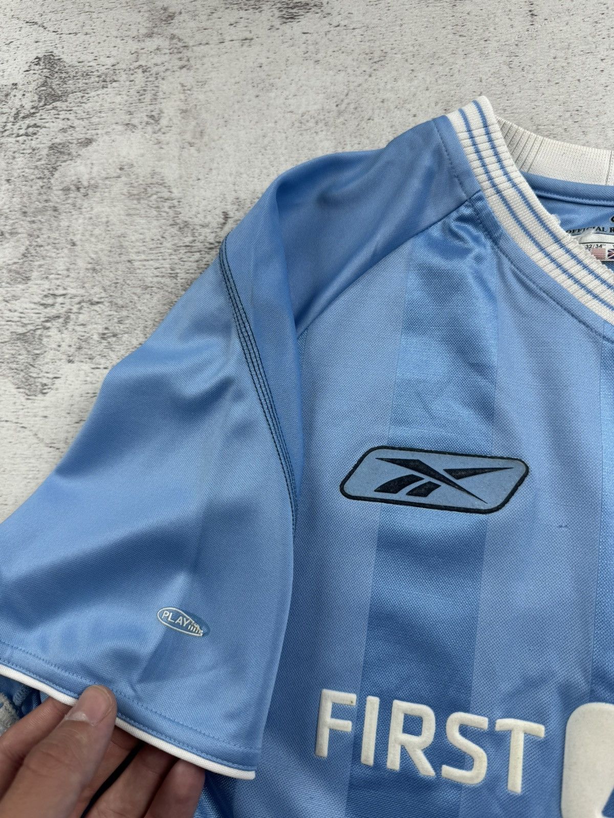 Reebok Manchester City 2003 2004 Reebok Blue Soccer Football Men’s XSmall Shirt Jersey Size US XS / EU 42 / 0 - 9 Thumbnail