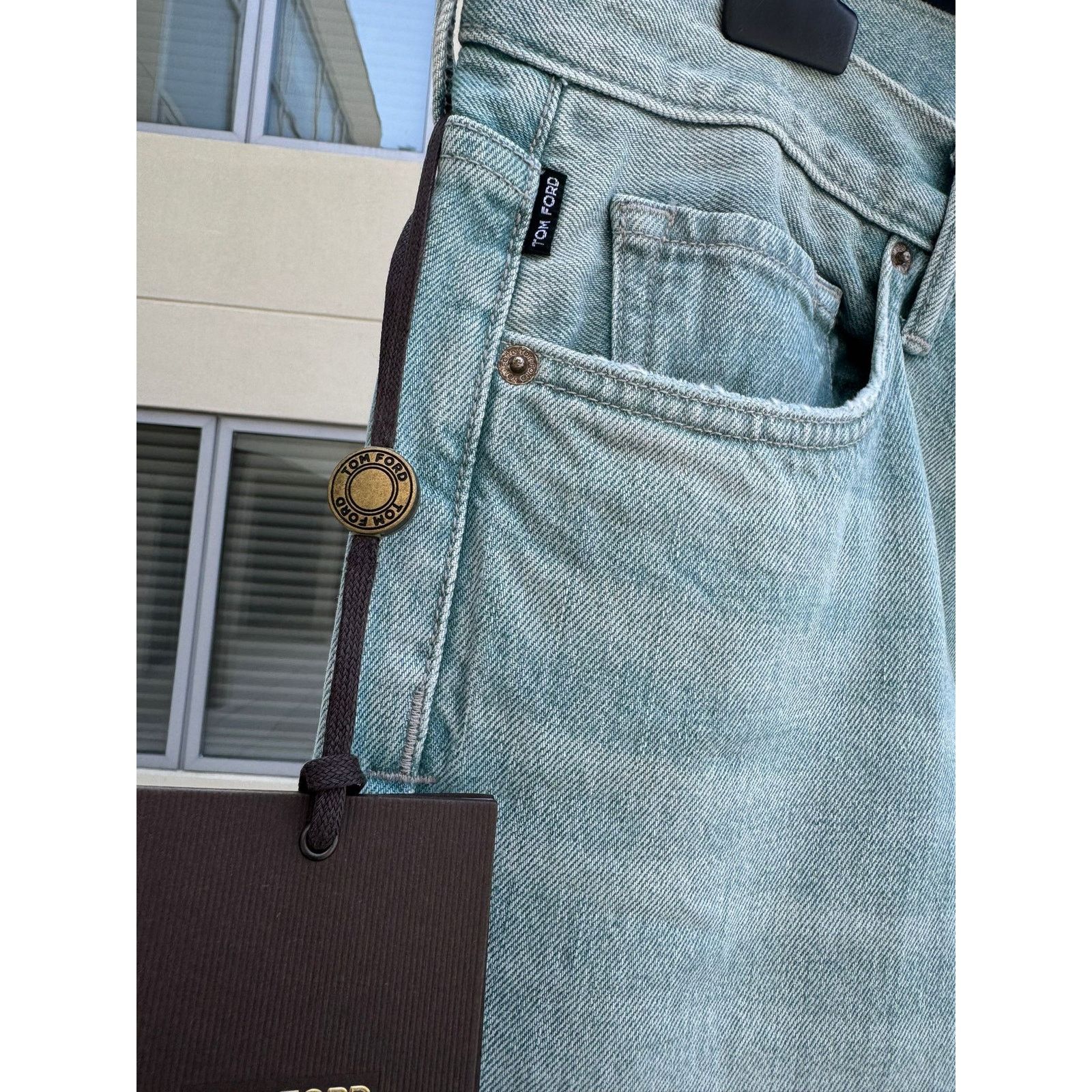 o1rshd1 Slim Fit Denim in Jade Blue