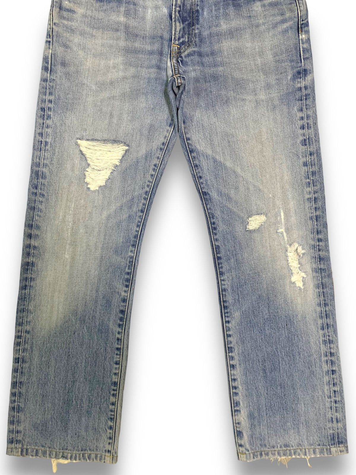 Undercover × Uniqlo Vintage Uniqlo UJ S002 Dirty Blue Wash Distressed Jeans Size US 32 / EU 48 - 10 Thumbnail
