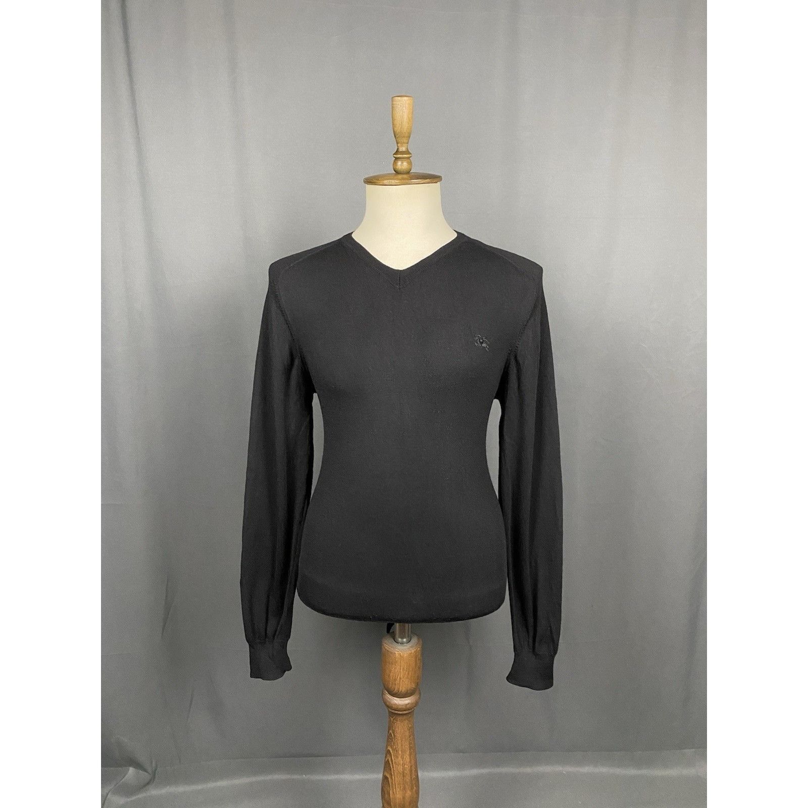 Burberry Burberry Small Logo Men's Black Wool V-Neck Sweater Size M-L Size US L / EU 52-54 / 3 - 3 Thumbnail