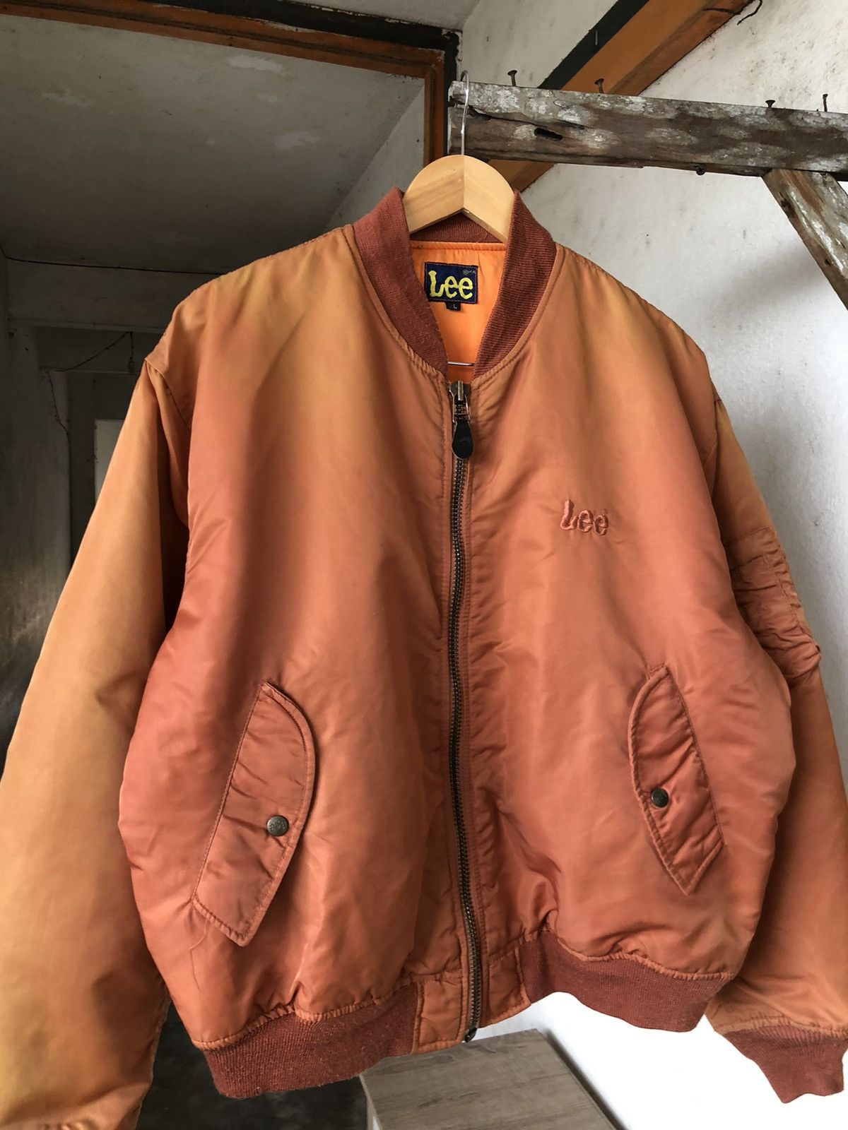 Lee Rare❗️Vintage 90s Lee Faded Colour Military Bomber Jacket Size US XL / EU 56 / 4 - 6 Thumbnail