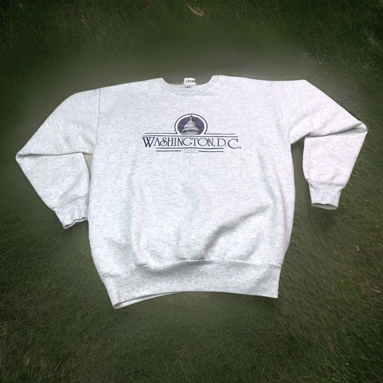 Vintage VINTAGE American Knitwear Washington D.C Graphic Sweatshirt Mens XL Gray 90s Pullover Crew Neck Long Sleeve National USA Made Size US XL / EU 56 / 4 - 2 Thumbnail