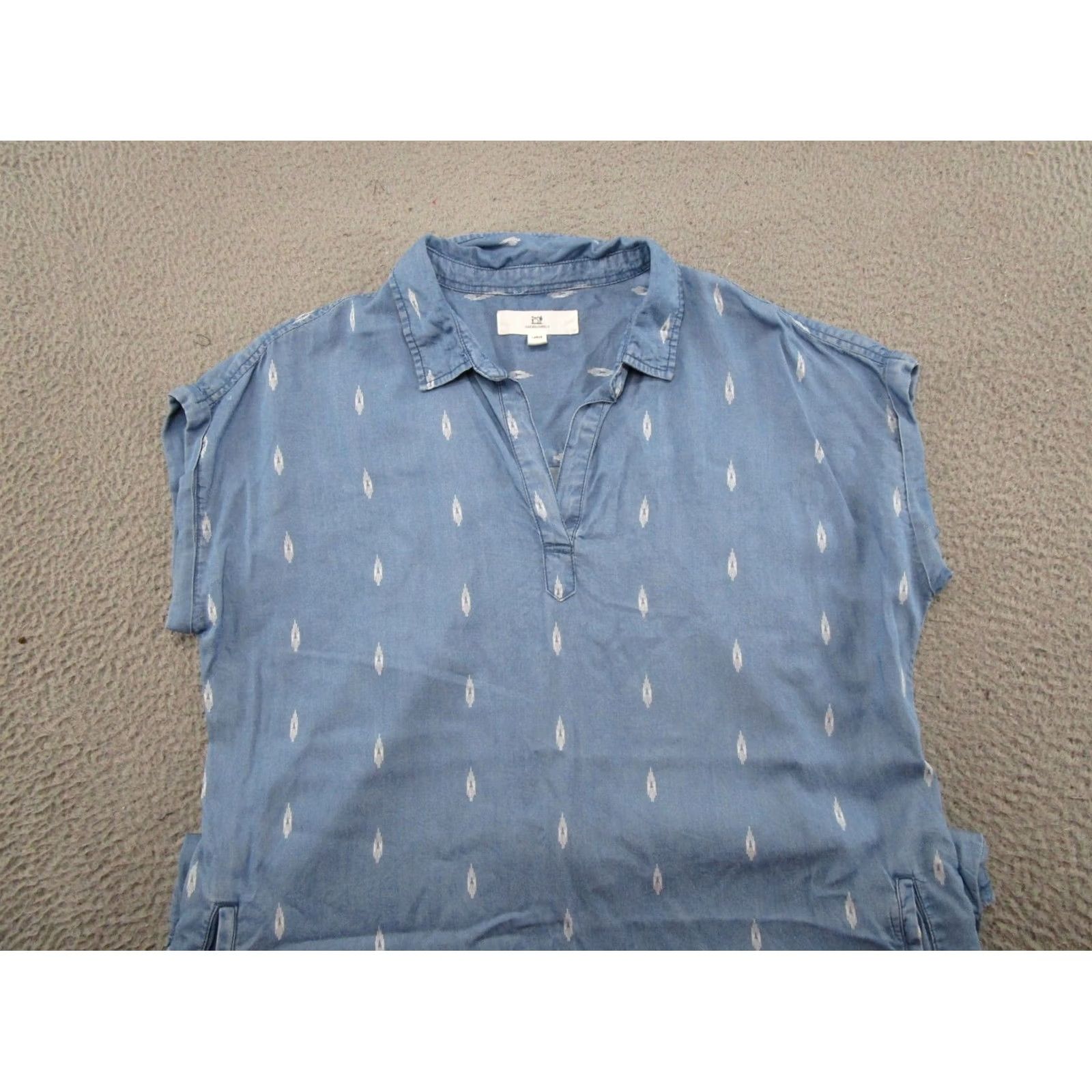 Vintage Thread Supply Lyocell Tencel Cap Sleeve Dress Womens Size L Pockets Blue Size L / US 10 / IT 46 - 3 Thumbnail