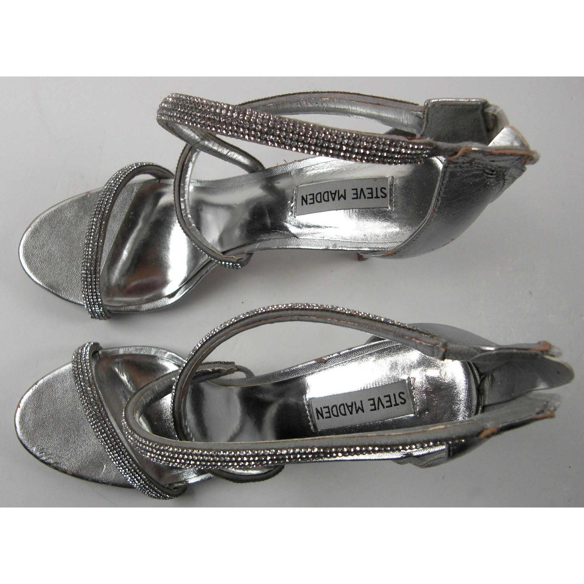 Other Steve Madden Rhinestone Silver Size 11 Heels Sandals Open To Size US 11 / IT 41 - 6 Thumbnail