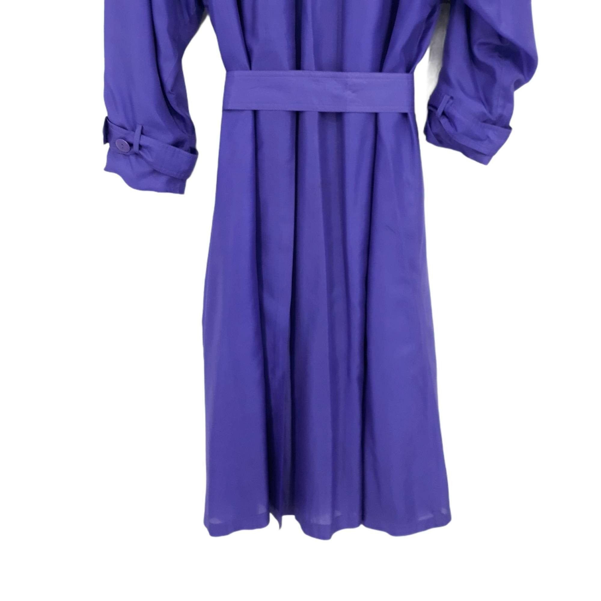 Vintage Vtg 80's Jean Galle Trench Silk Purple Sz L Belted Sailor Size L / US 10 / IT 46 - 9 Thumbnail