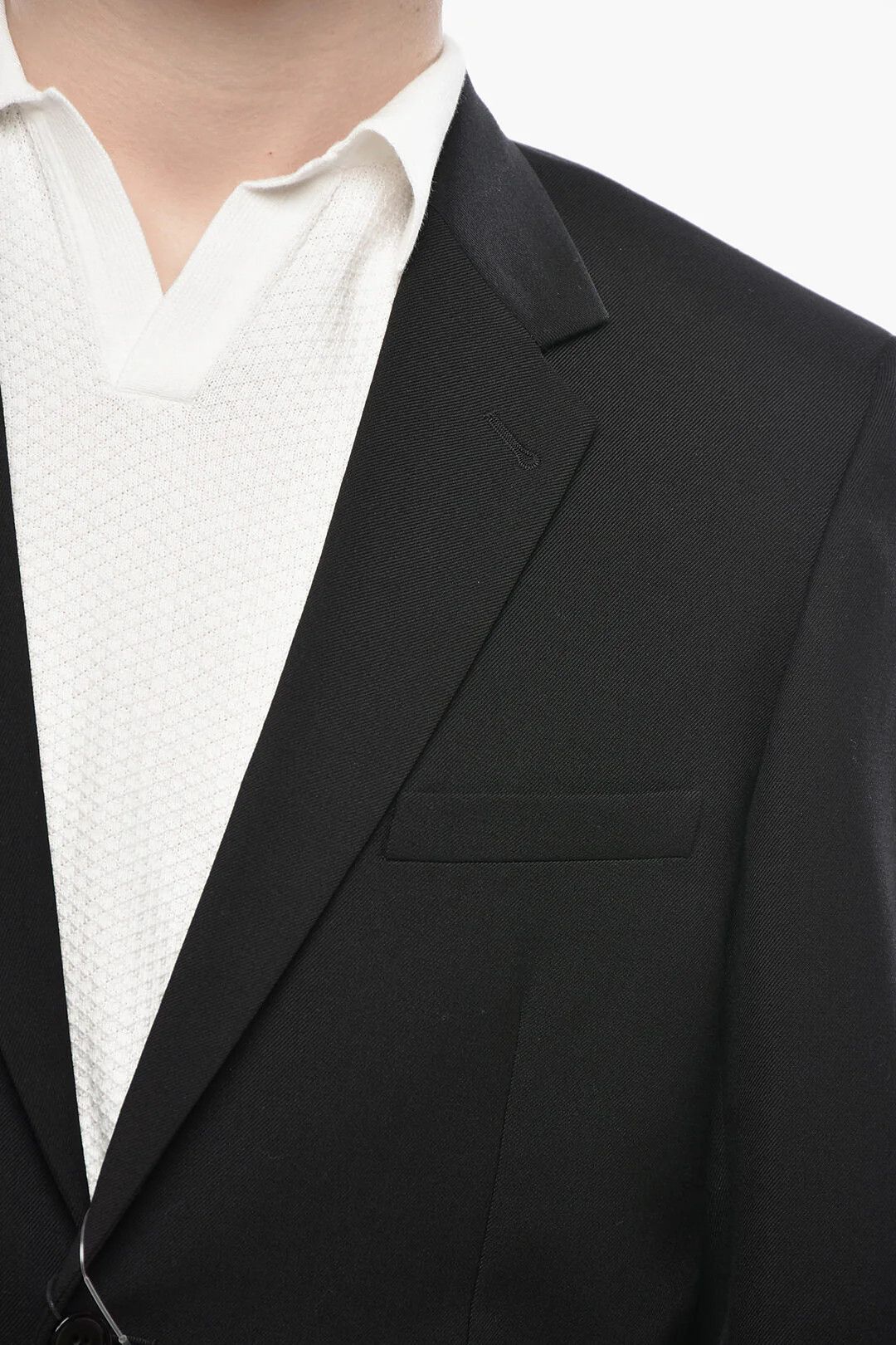 Saint Laurent Paris og1mm0426 Two-Button Virgin Wool Jacket in Black Size US L / EU 52-54 / 3 - 3 Thumbnail