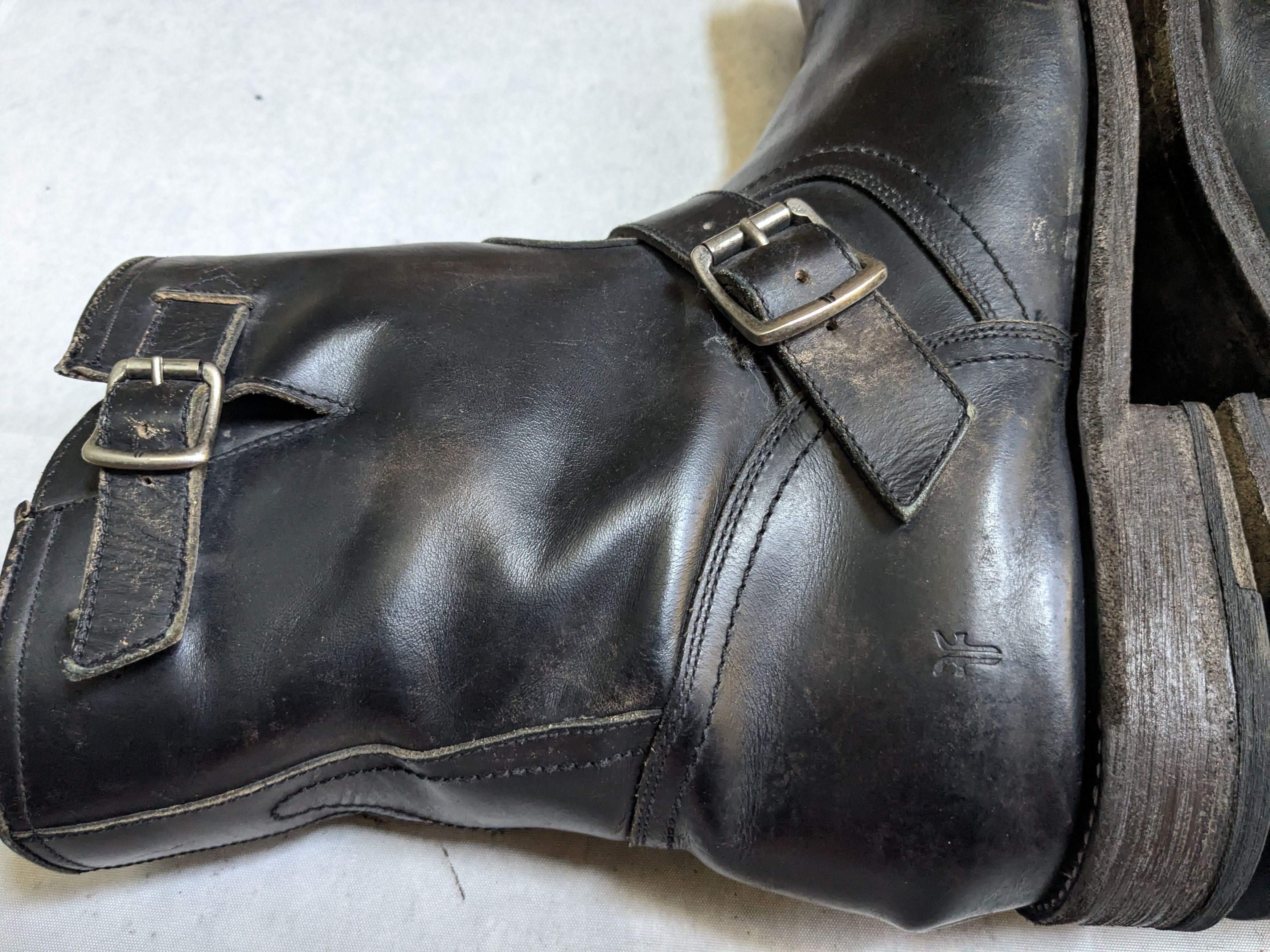 Frye Frye Engineer Boots Black 13 D Leather Side Zip Buckle Size US 13 / EU 46 - 7 Thumbnail