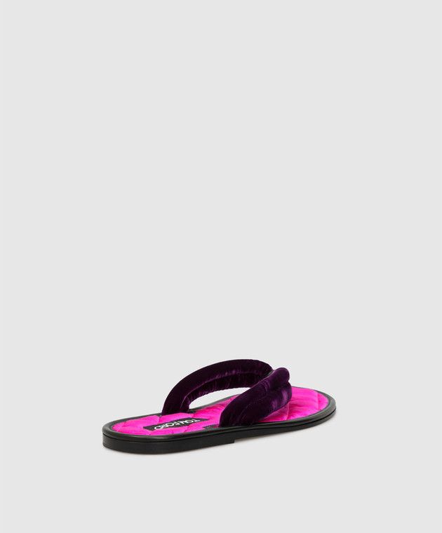 Tom Ford o1y0126 Velvet Flats in Plum Size US 8 / IT 38 - 2 Thumbnail