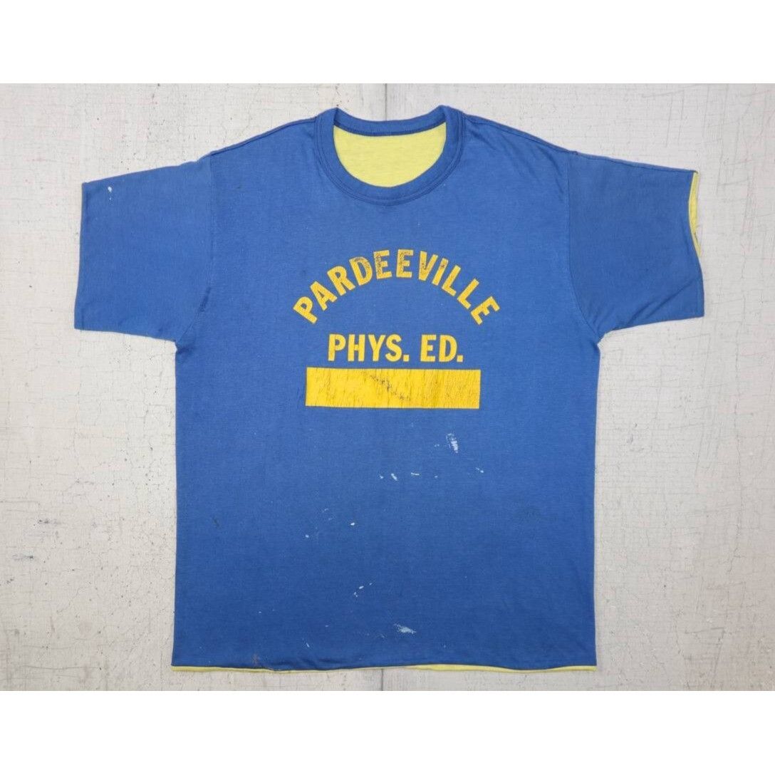 Vintage VTG 60s 70s Pardeeville Phys Ed Reversible T-Shirt Blue L Size US L / EU 52-54 / 3 - 1 Thumbnail