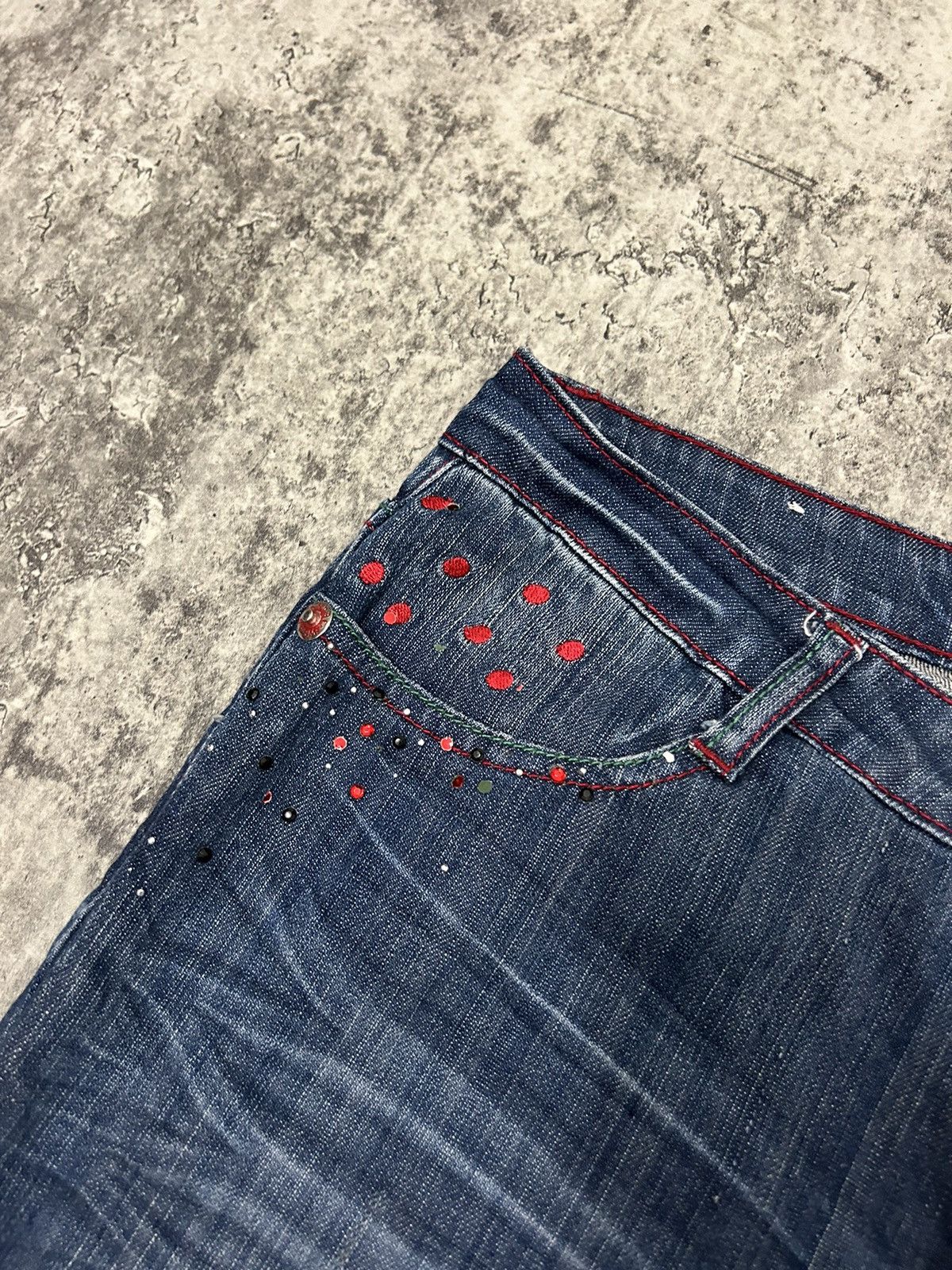 If Six Was Nine × Japanese Brand × Tornado Mart Ado Sweet Strobery Distressed Bootcut Jeans Size US 32 / EU 48 - 12 Thumbnail