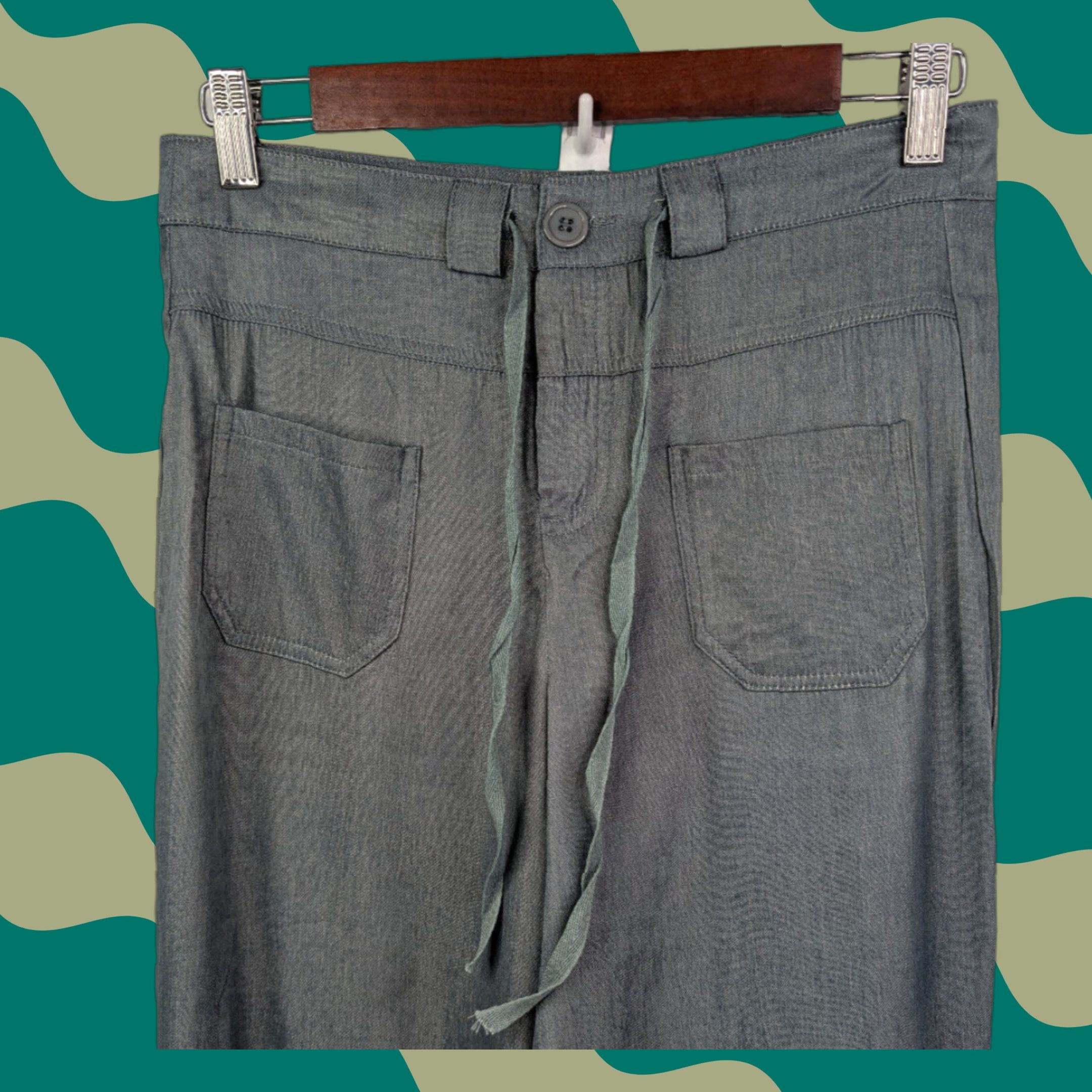 Vintage Misslook Grey Drawstring Pants Size Medium Womens Cotton Blend Front Pockets Cargo Slouchy Breathing Elastic Waist Pockets Men? Wait. Size 32" / US 10 / IT 46 - 1 Thumbnail