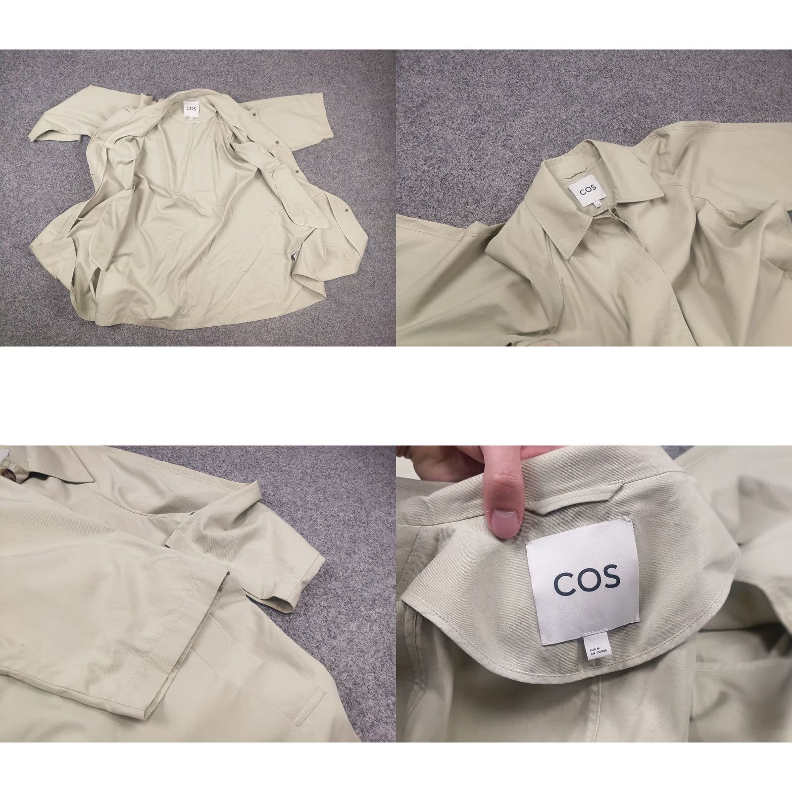 Cos COS oversized voluminous car coat Trench Jacket Light Green Cotton Blend Size M / US 6-8 / IT 42-44 - 9 Thumbnail