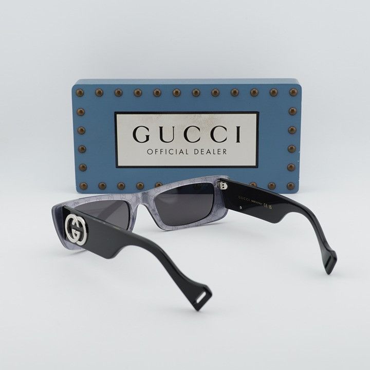 Gucci Gucci GG0516S 018 Sunglasses Black Rectangle Frame, Grey Size ONE SIZE - 10 Thumbnail