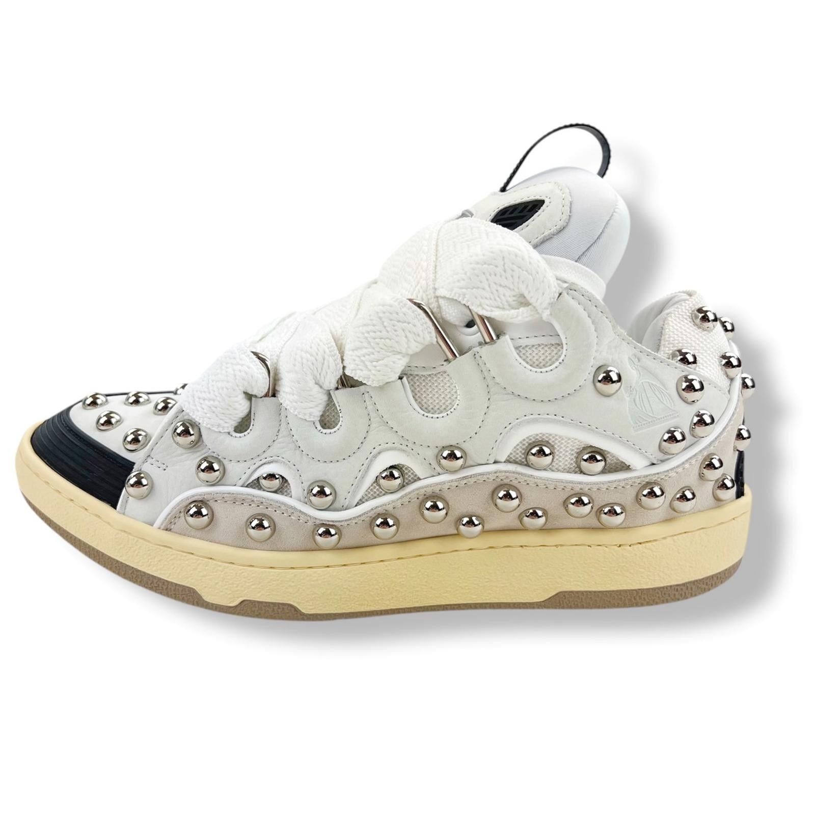 Lanvin Lanvin Studded Leather Curb Trainers Size US 7 / EU 40 - 3 Thumbnail