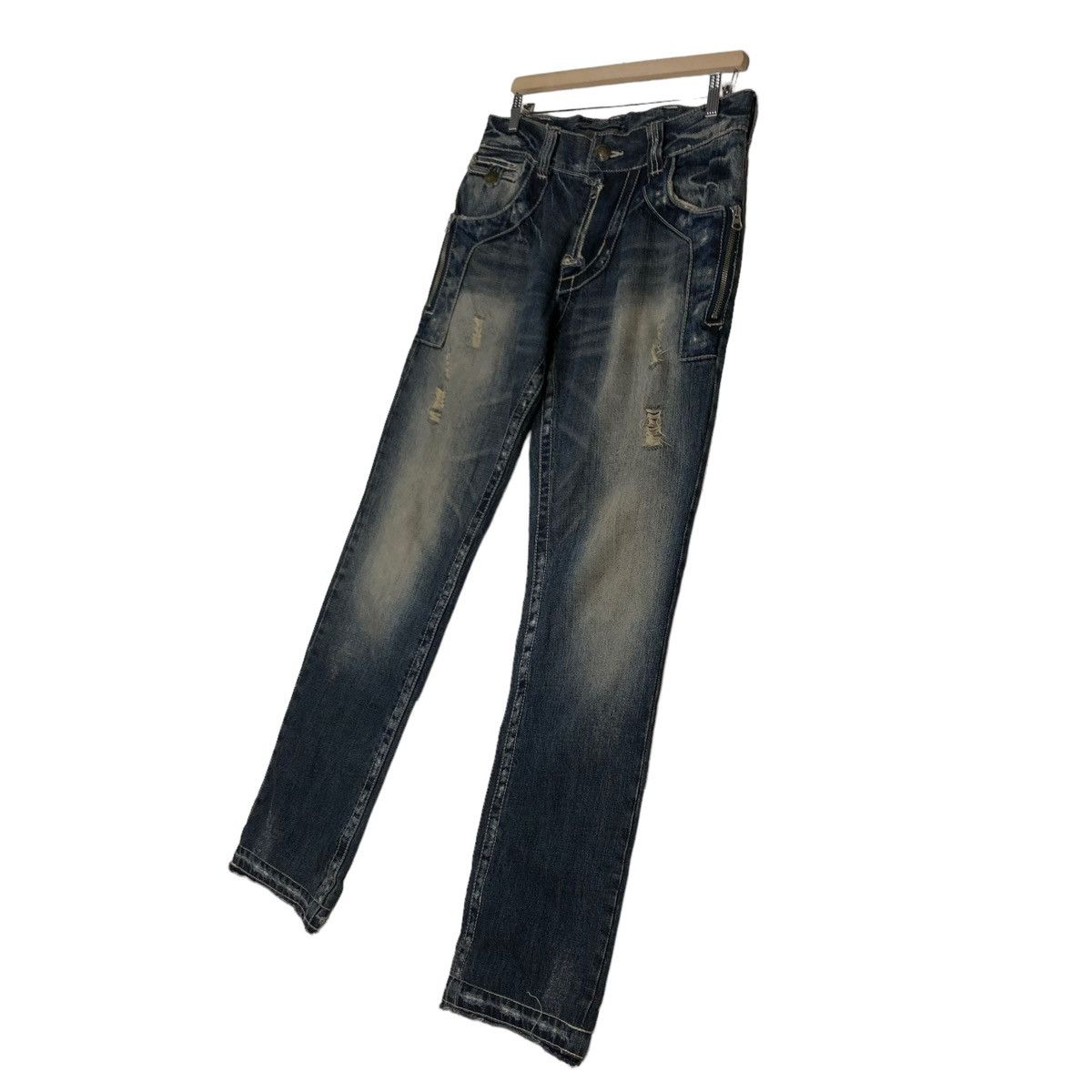 Japanese Brand 🔥DENIM JEANS BIKER WEAR ON BOARD JAPAN ISSEY MIYAKE Size US 34 / EU 50 - 2 Thumbnail